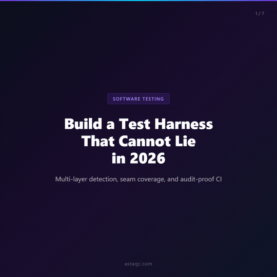 How to build a test harness that cannot lie: 7-slide carousel summary