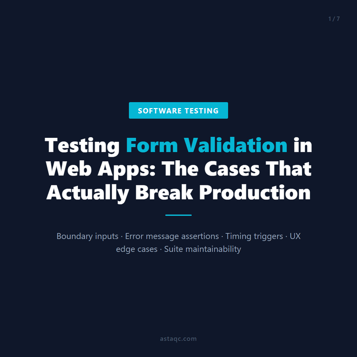 Testing Form Validation in Web Applications 2026 — slide carousel