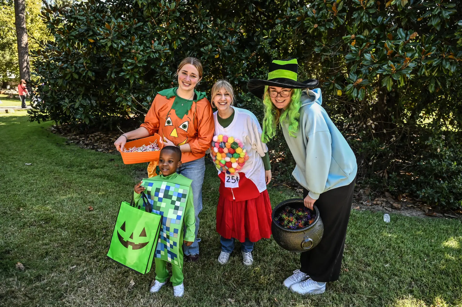 Costumed visitors at a past Memphis Botanic Garden Halloween Hike