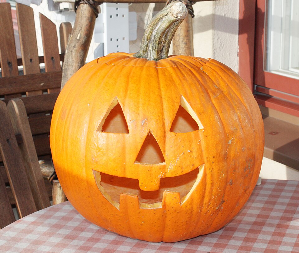 Halloween illustration: an orange carved pumpkin, 2010 file photograph