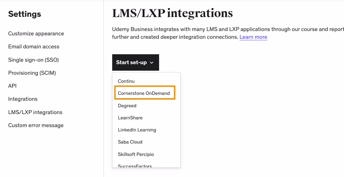 Learning Management System Integrations – Udemy Business