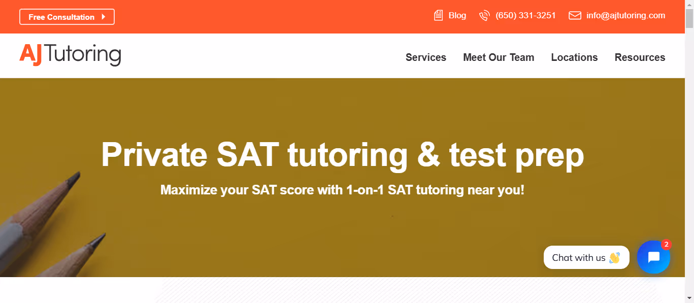 AJ tutoring ofers private and class tutoring for the SAT