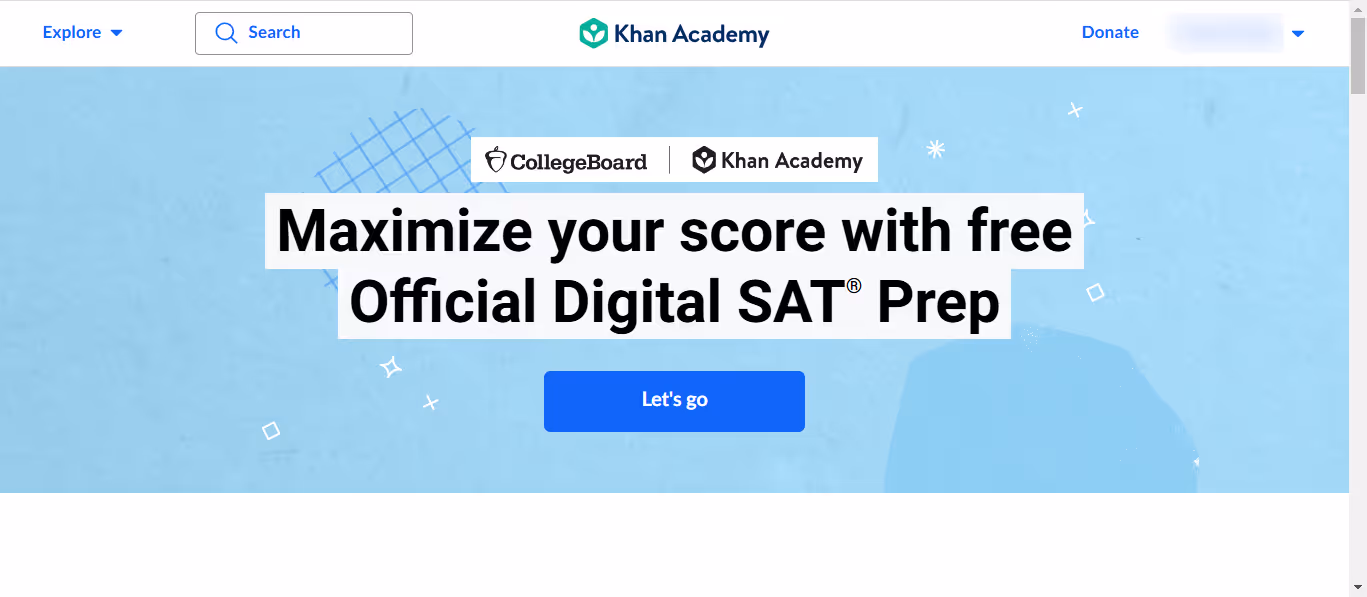 SAT preparations from Khan Academy