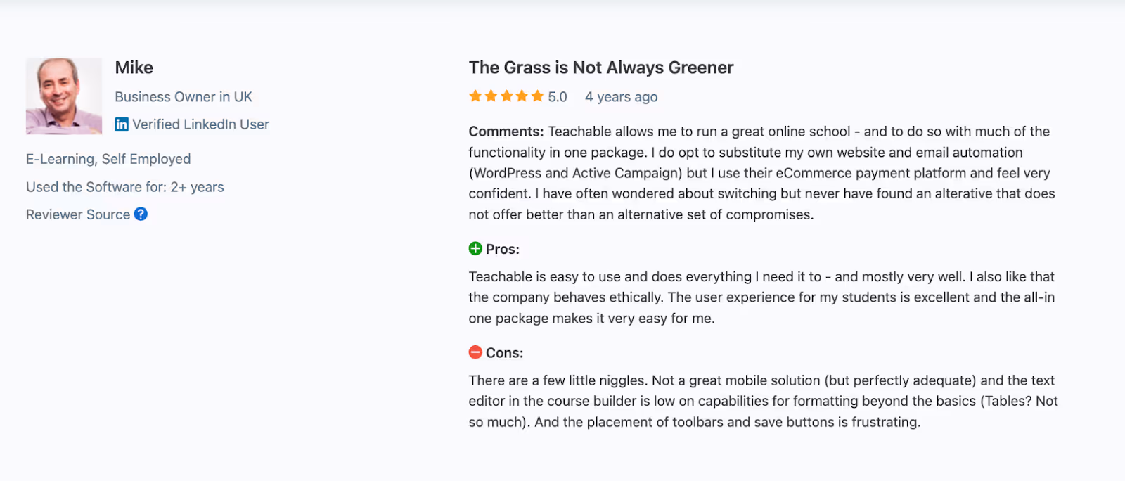 Poor Mobile Experience is one of the Reasons to Look for Teachable Alternatives