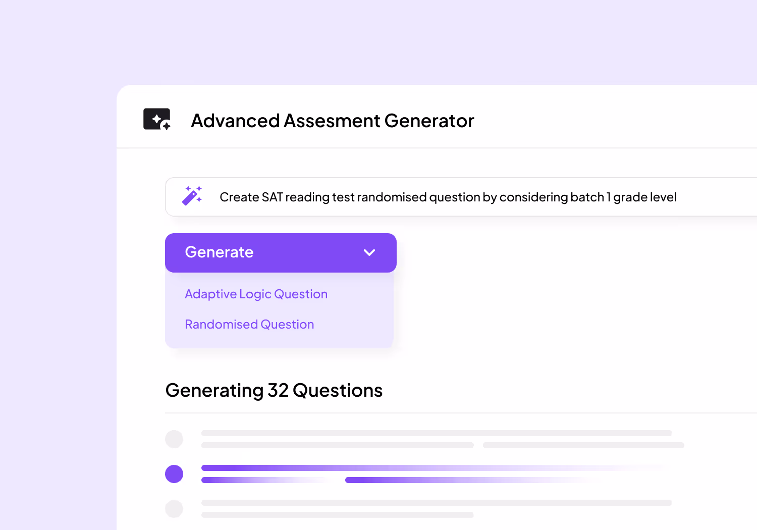 EdisonOS Testing Platform | Advanced Assesment Generator