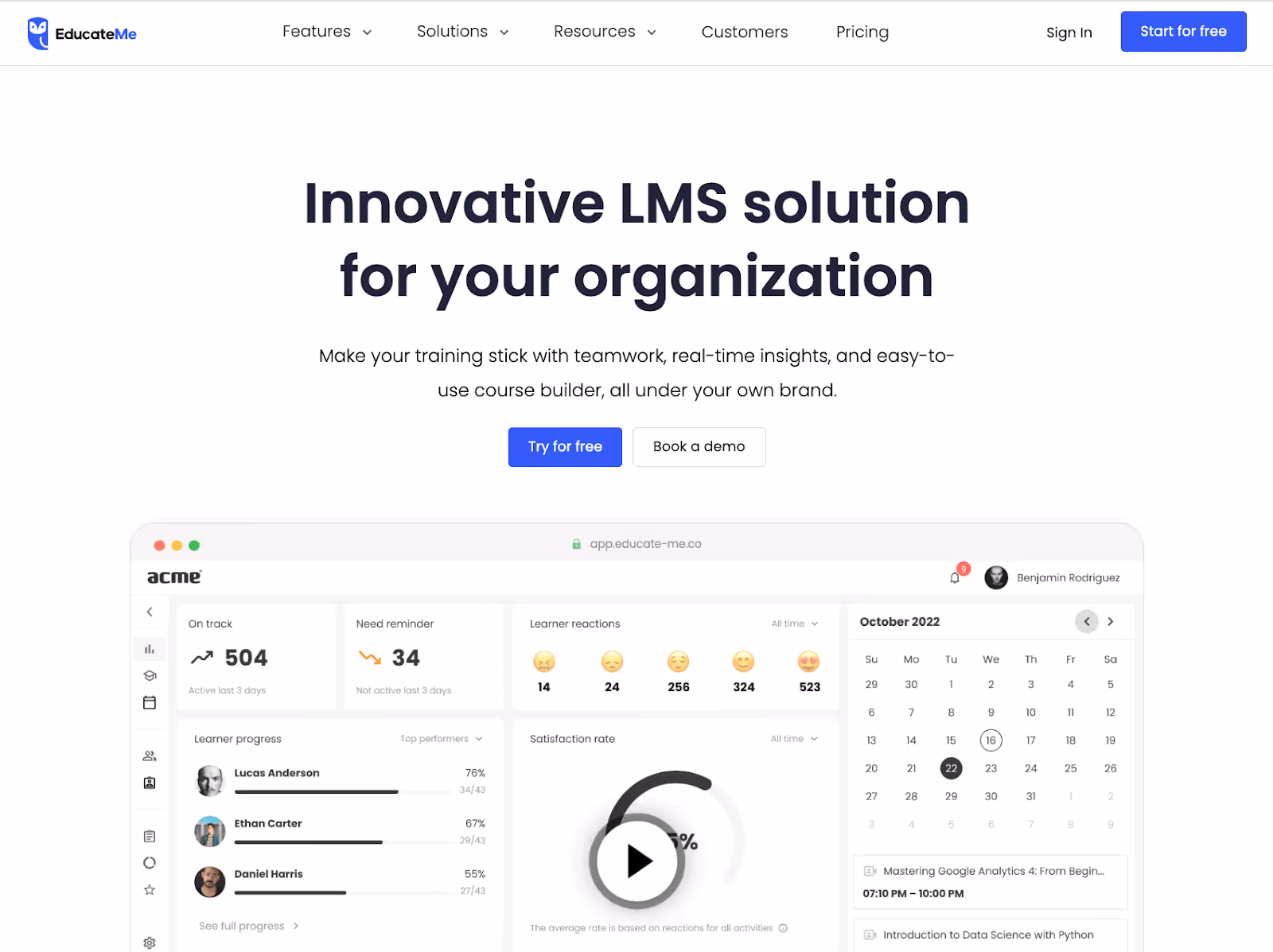 EducateMe, one of the Best enterprise LMS