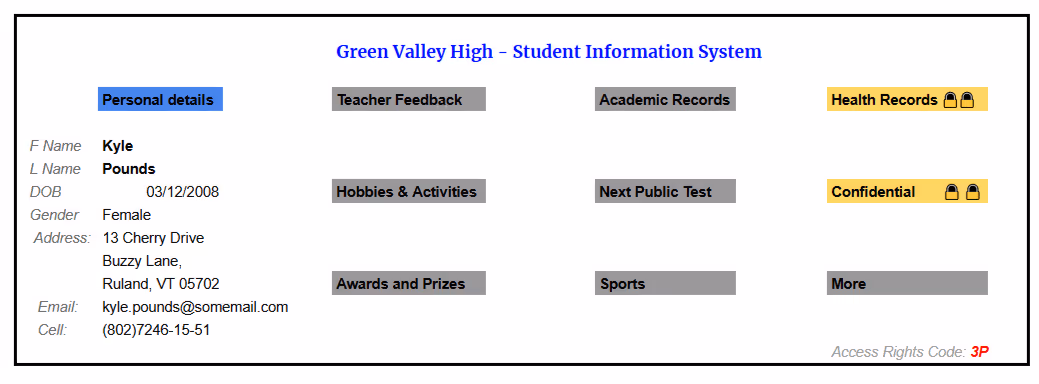 A sample screenshot of