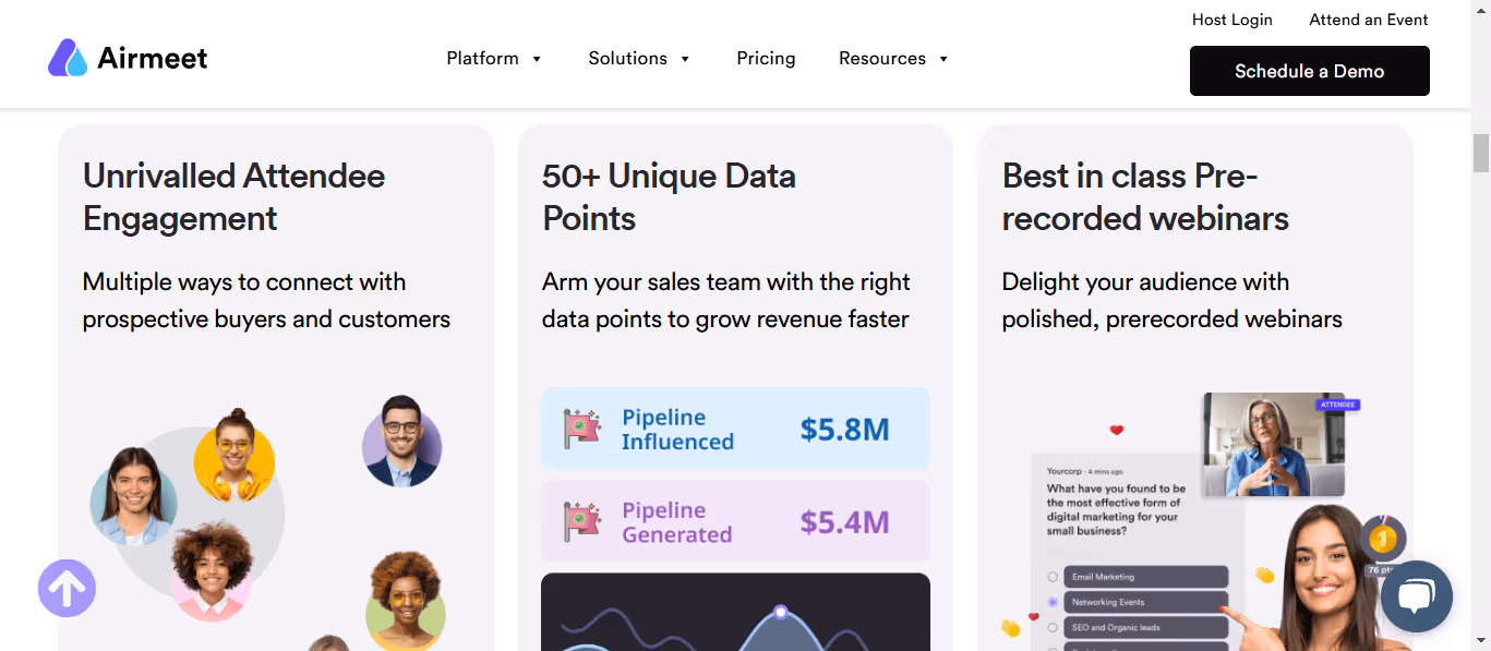 AirMeet video conferencing and webinar platform