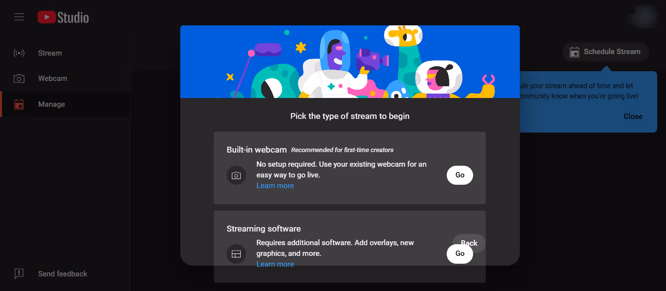 YouTube Live operates slightly differently from other webinar platforms