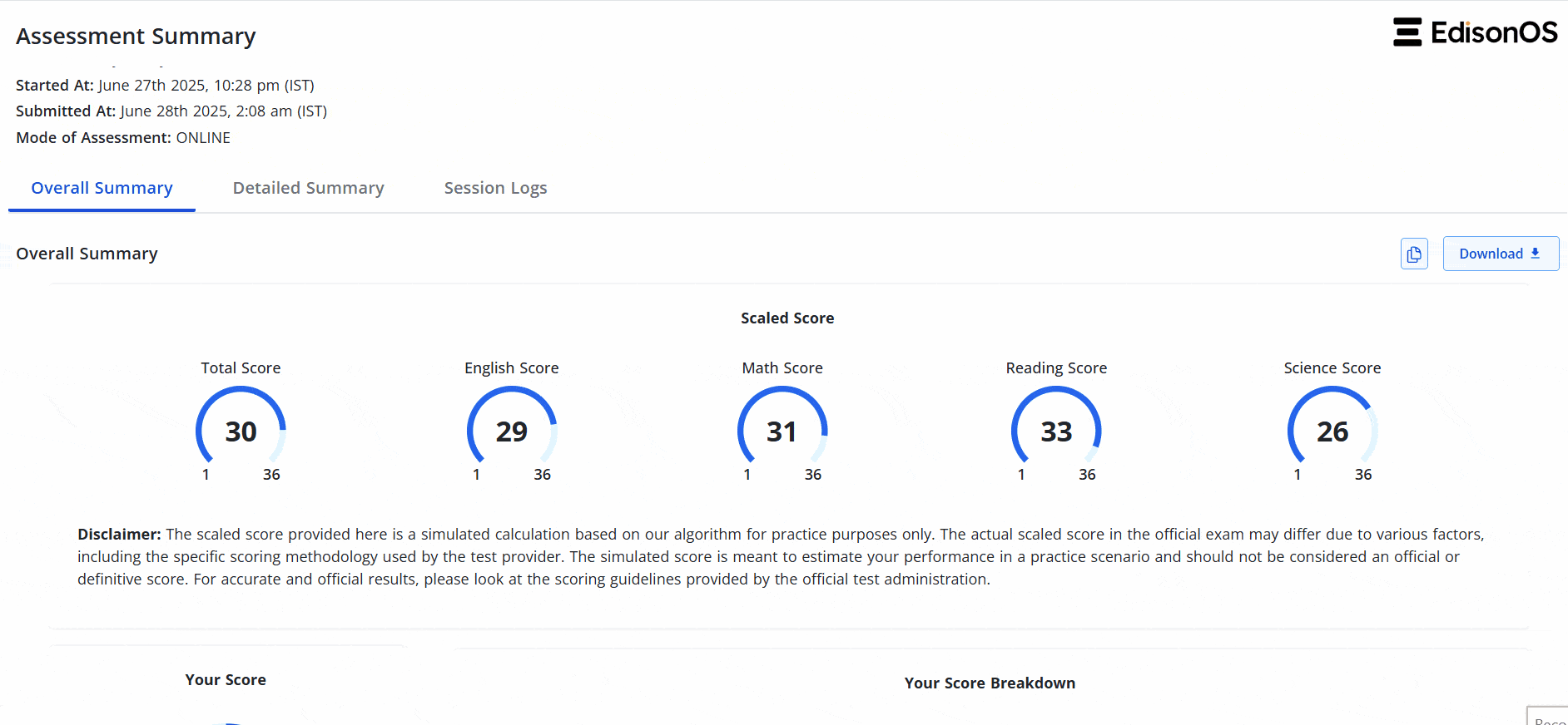 ACT Scoring Chart & Range: Calculate Your ACT Score - EdisonOS