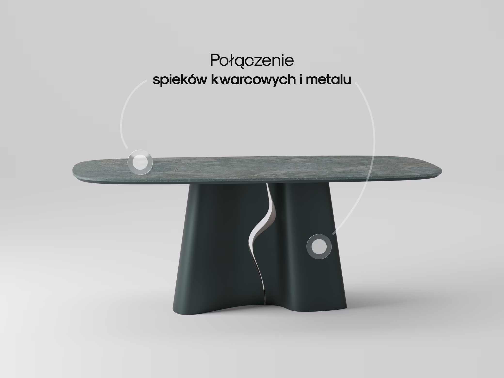 Owalny stół Selva w zaaranżowanej jadalni