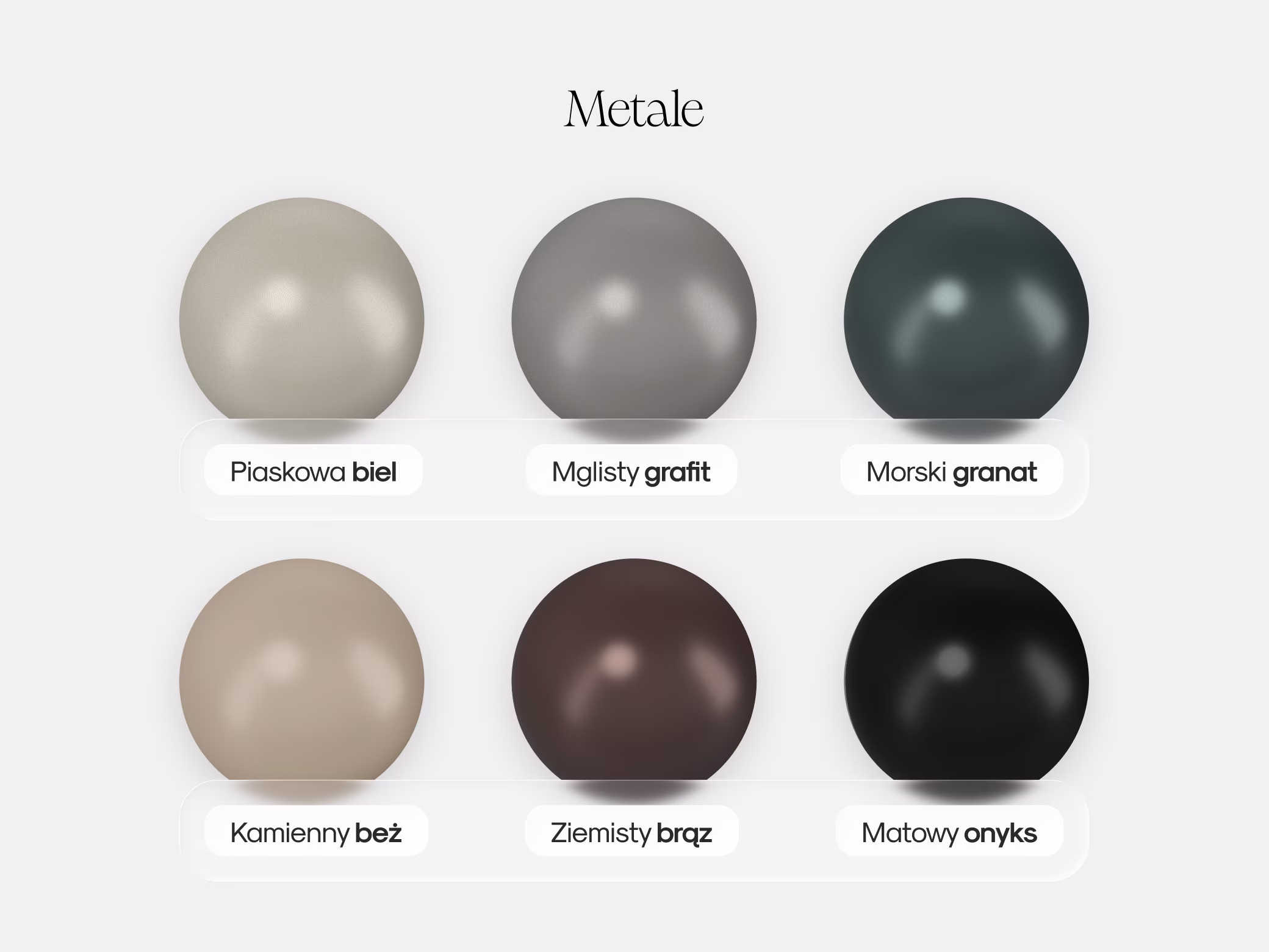 Próbnik sześciu wykończeń metalu Tabell do nóg mebli
