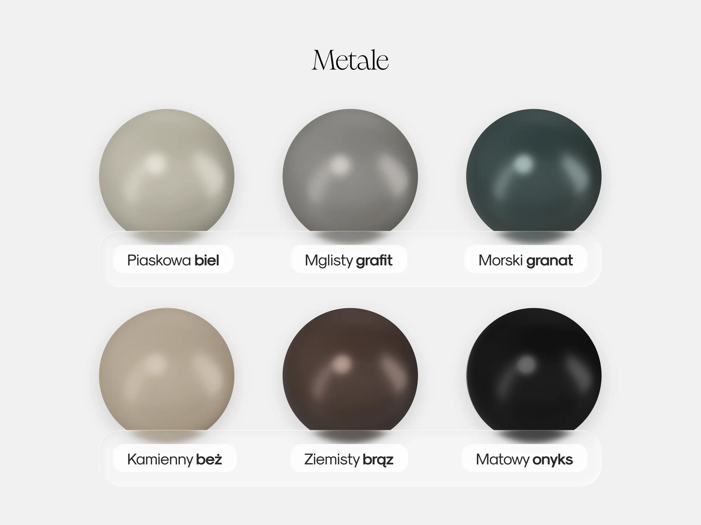 Próbnik sześciu wykończeń metalu Tabell do nóg mebli