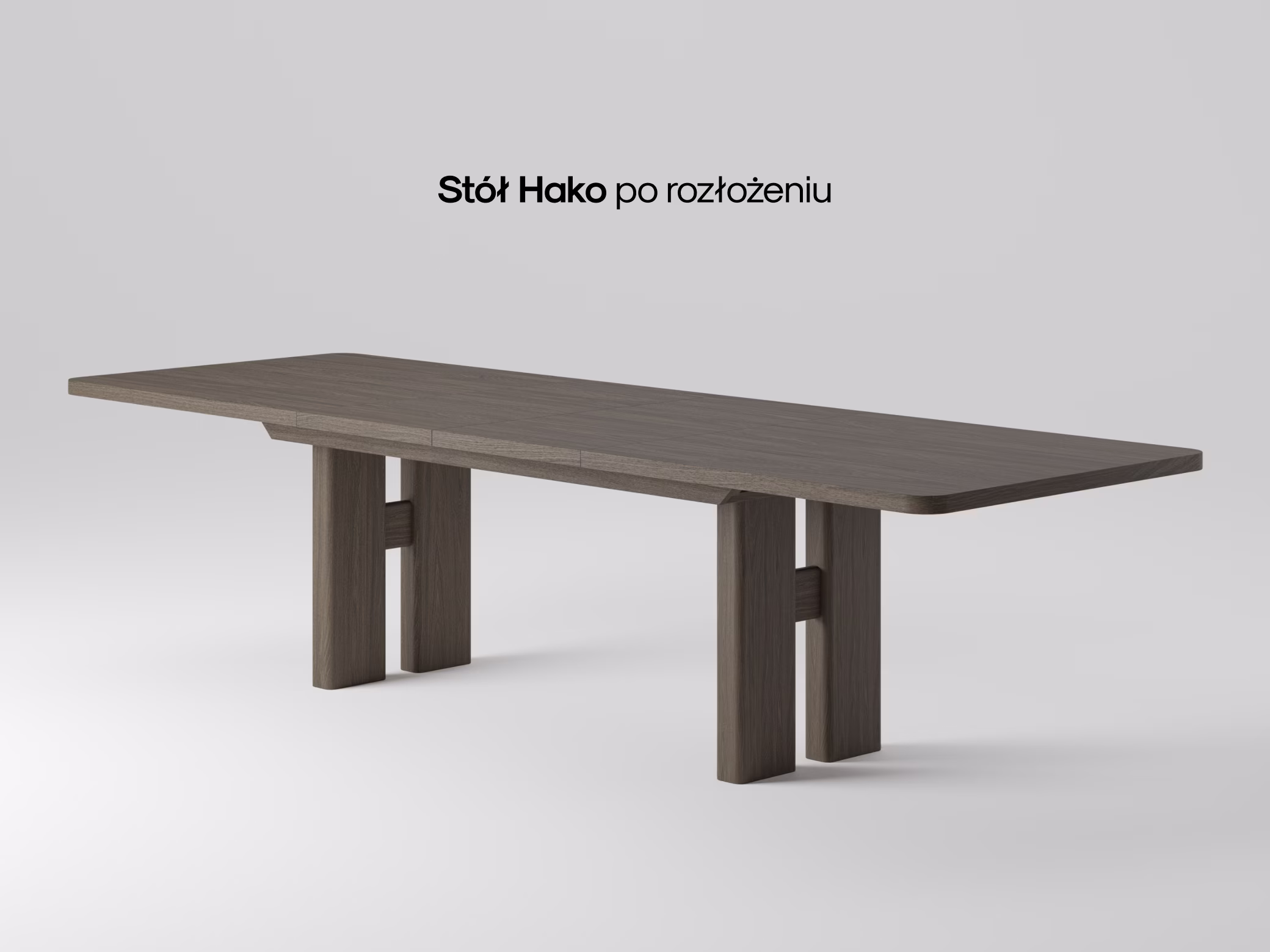 Prostokątny dębowy stół Hako w zaaranżowanej jadalni
