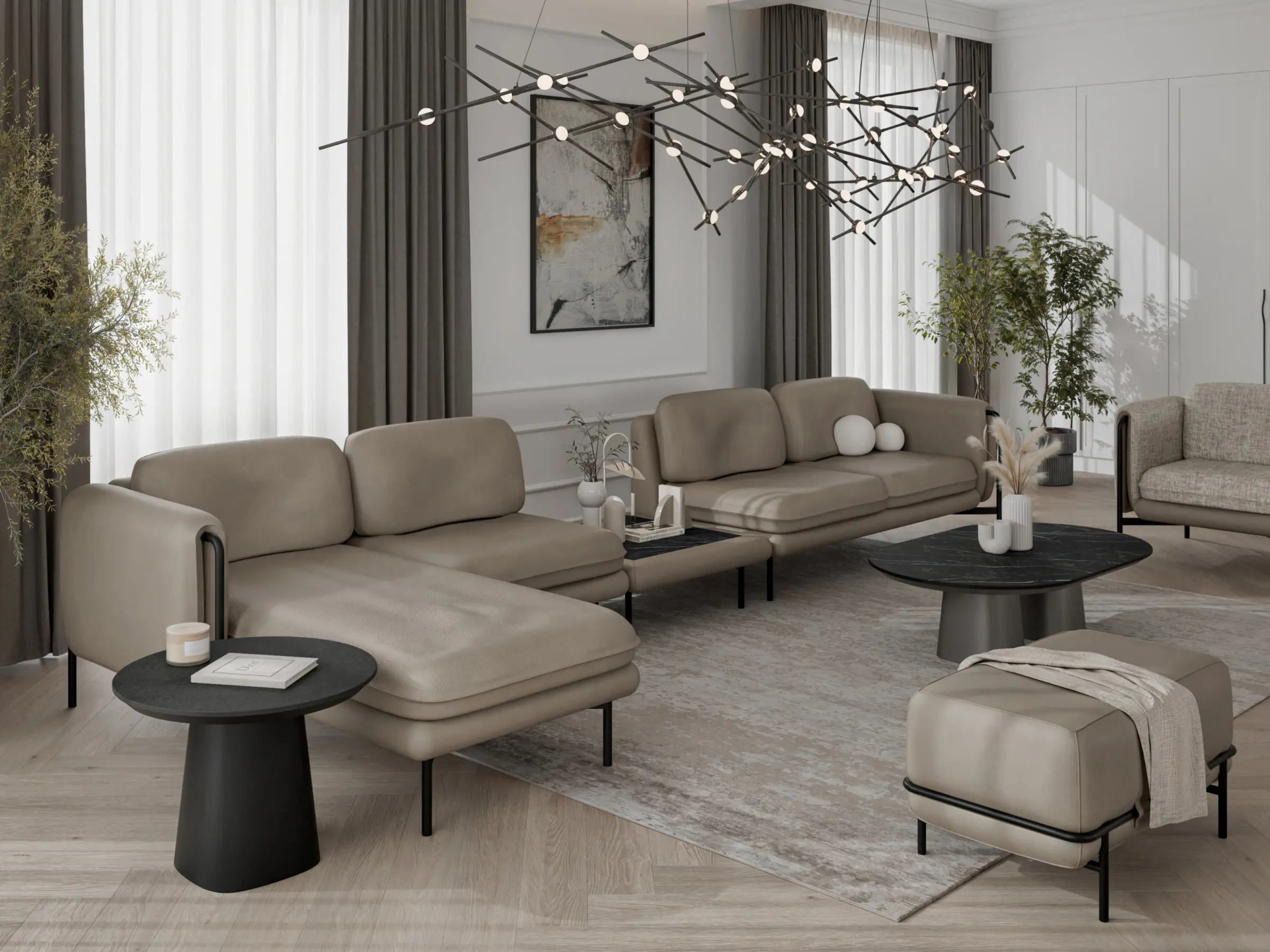 Modułowa sofa Mava w nowoczesnym salonie