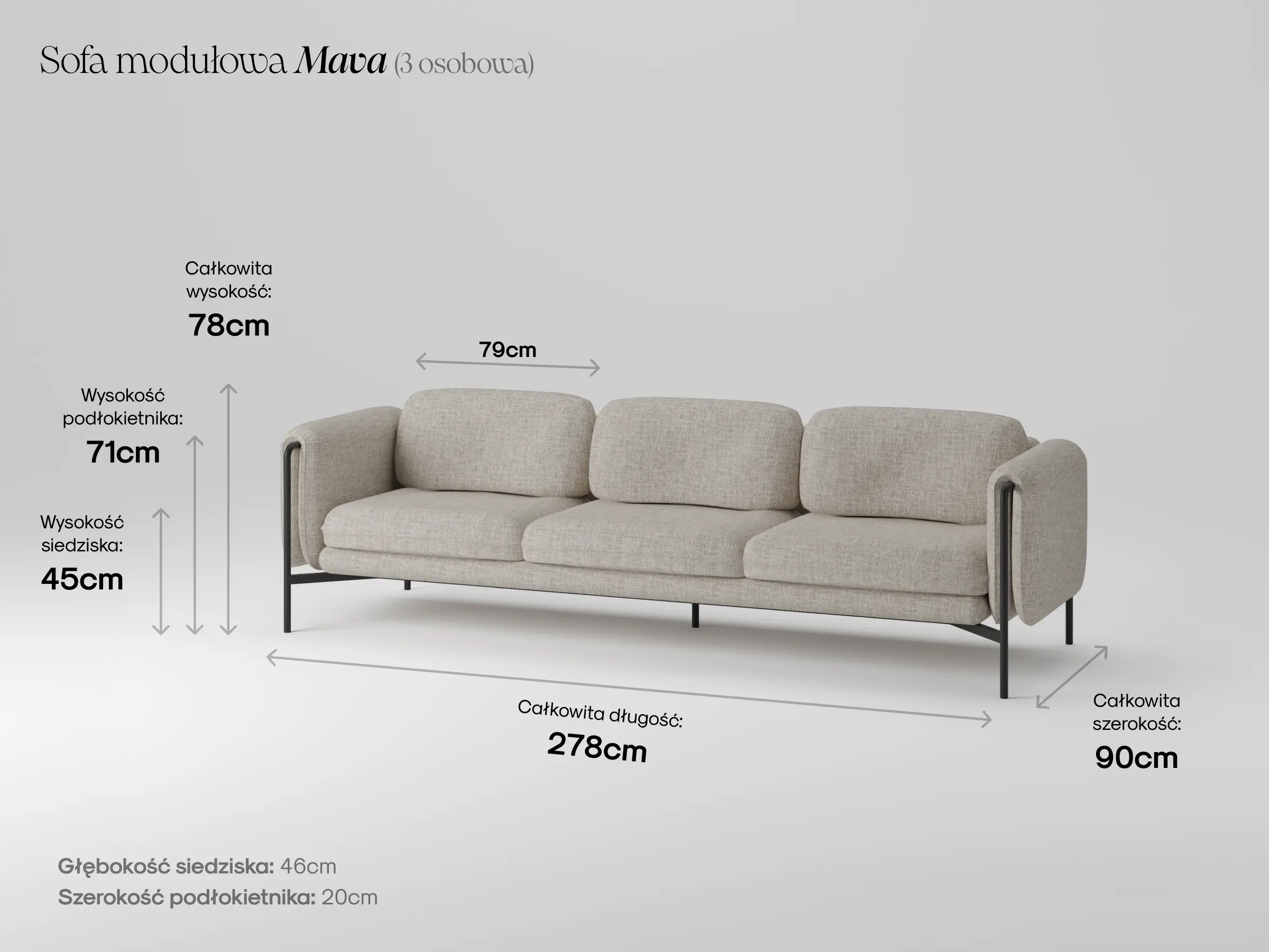 Modułowa sofa Mava w przytulnym salonie