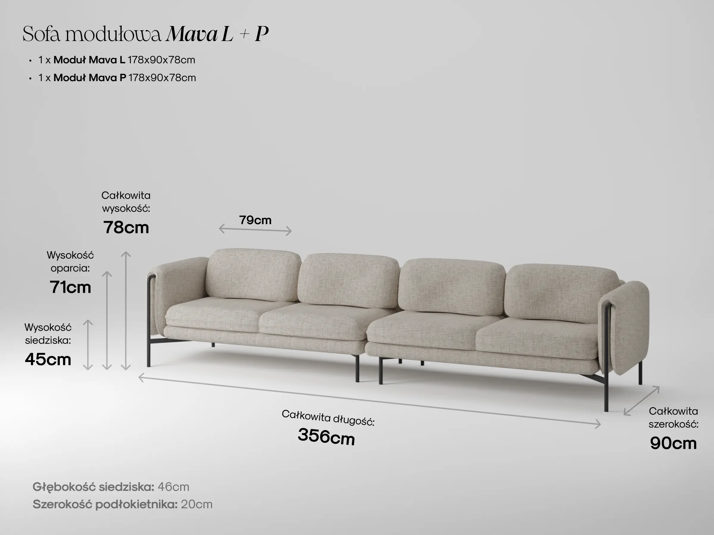Modułowa sofa Mava w aranżacji salonu