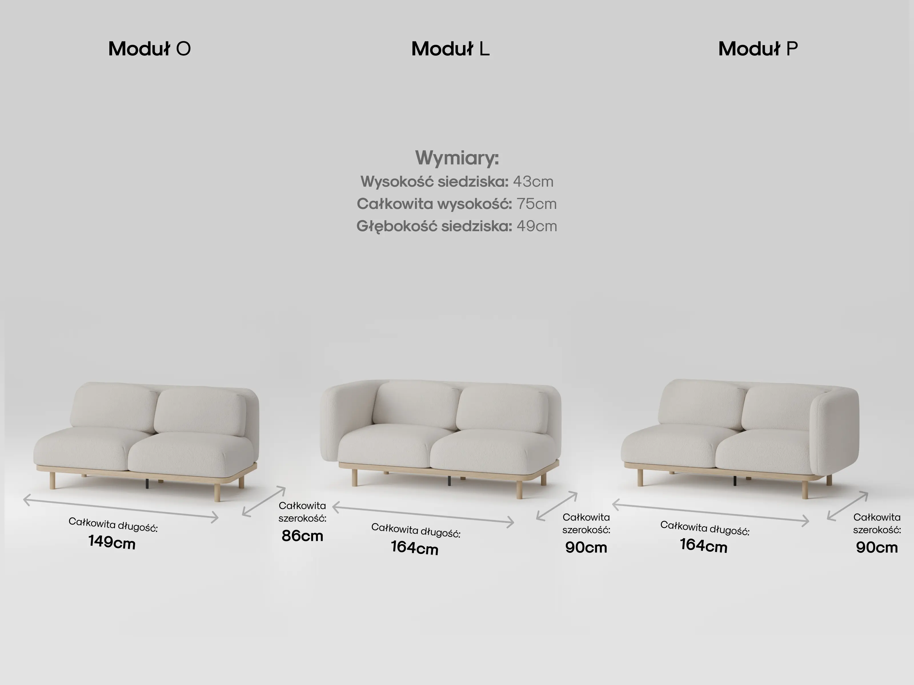 Modułowa sofa Forma w salonie w naturalnym stylu