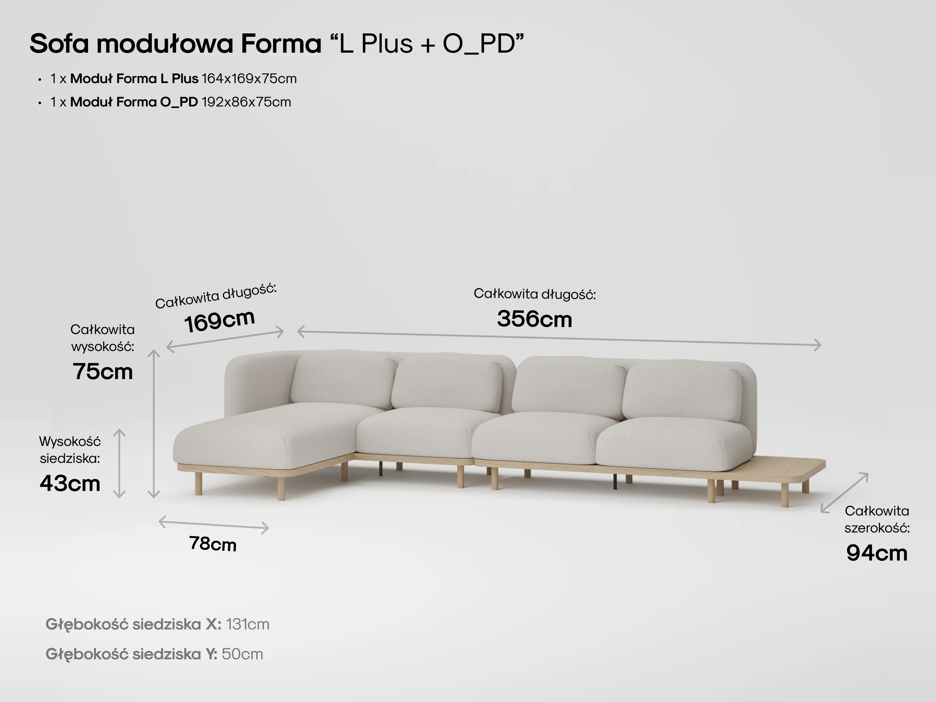 Modułowa sofa Forma w nowoczesnym salonie