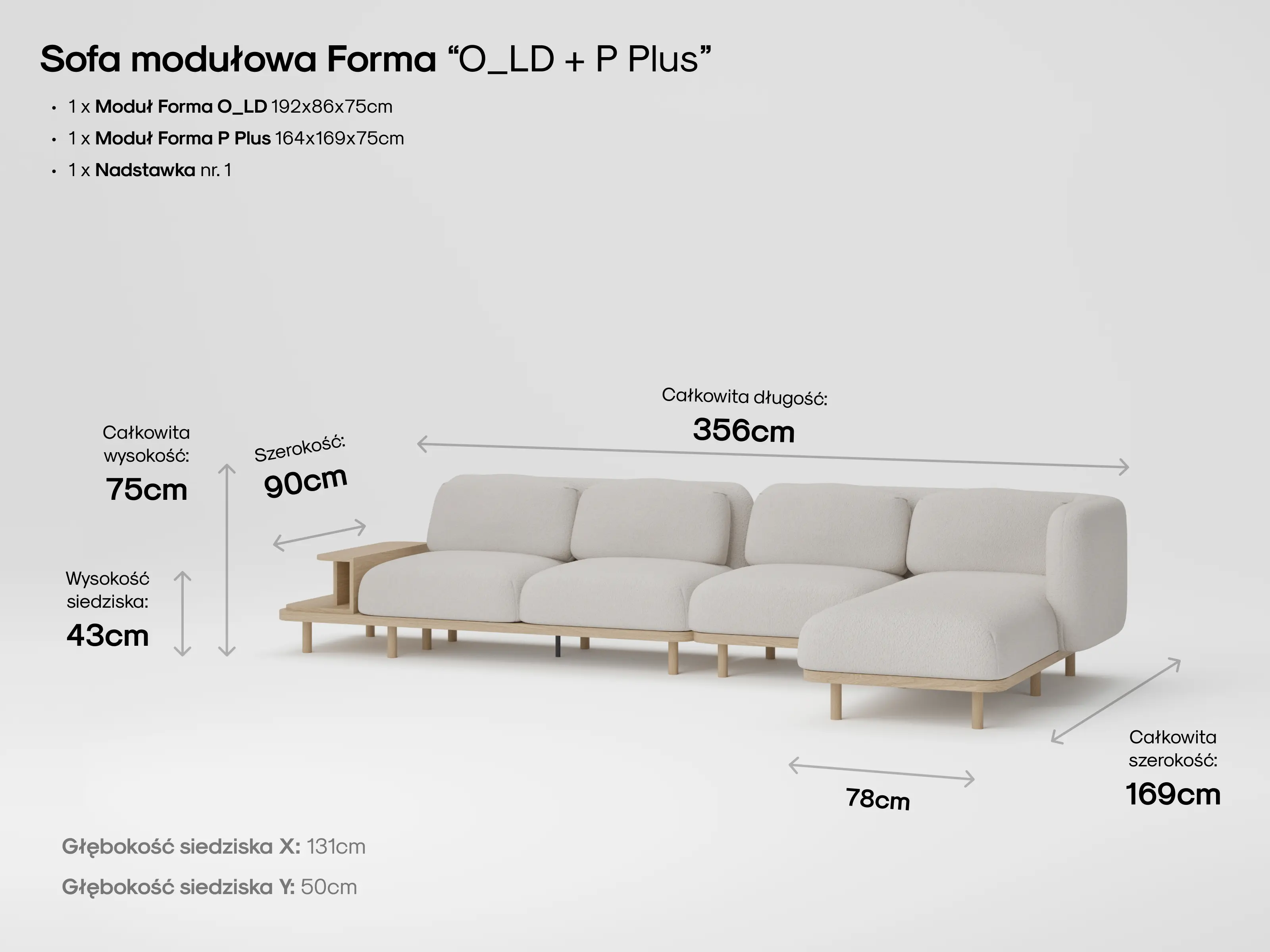 Modułowa sofa Forma w zaaranżowanym salonie
