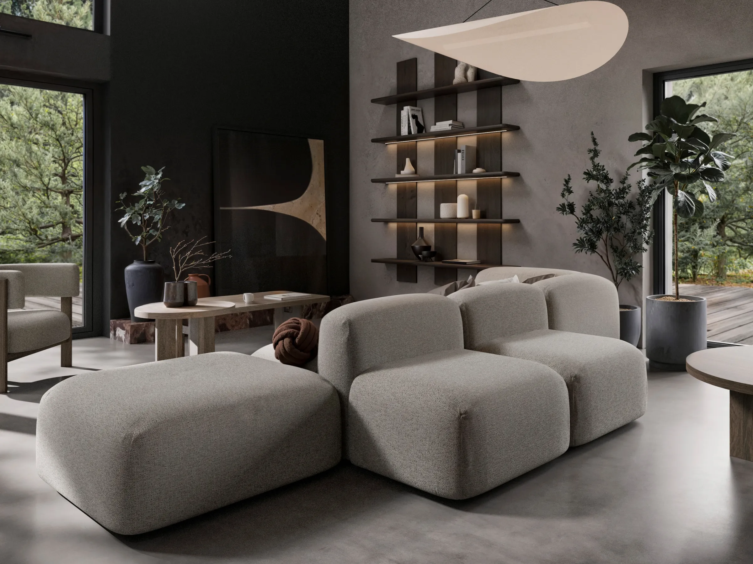 Modułowa sofa Umi w przytulnym salonie