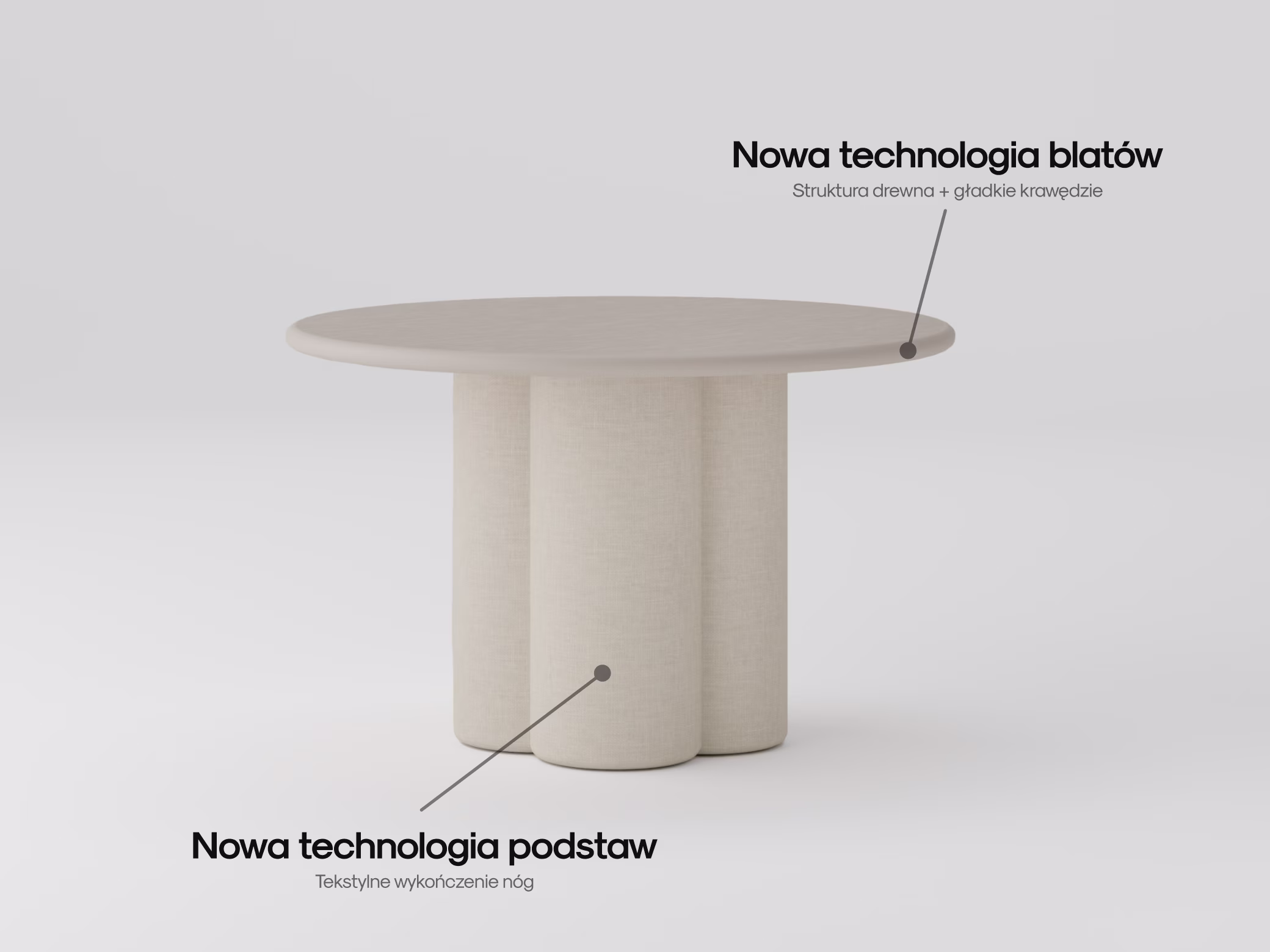 Okrągły dębowy stół Michele w aranżacji jadalni