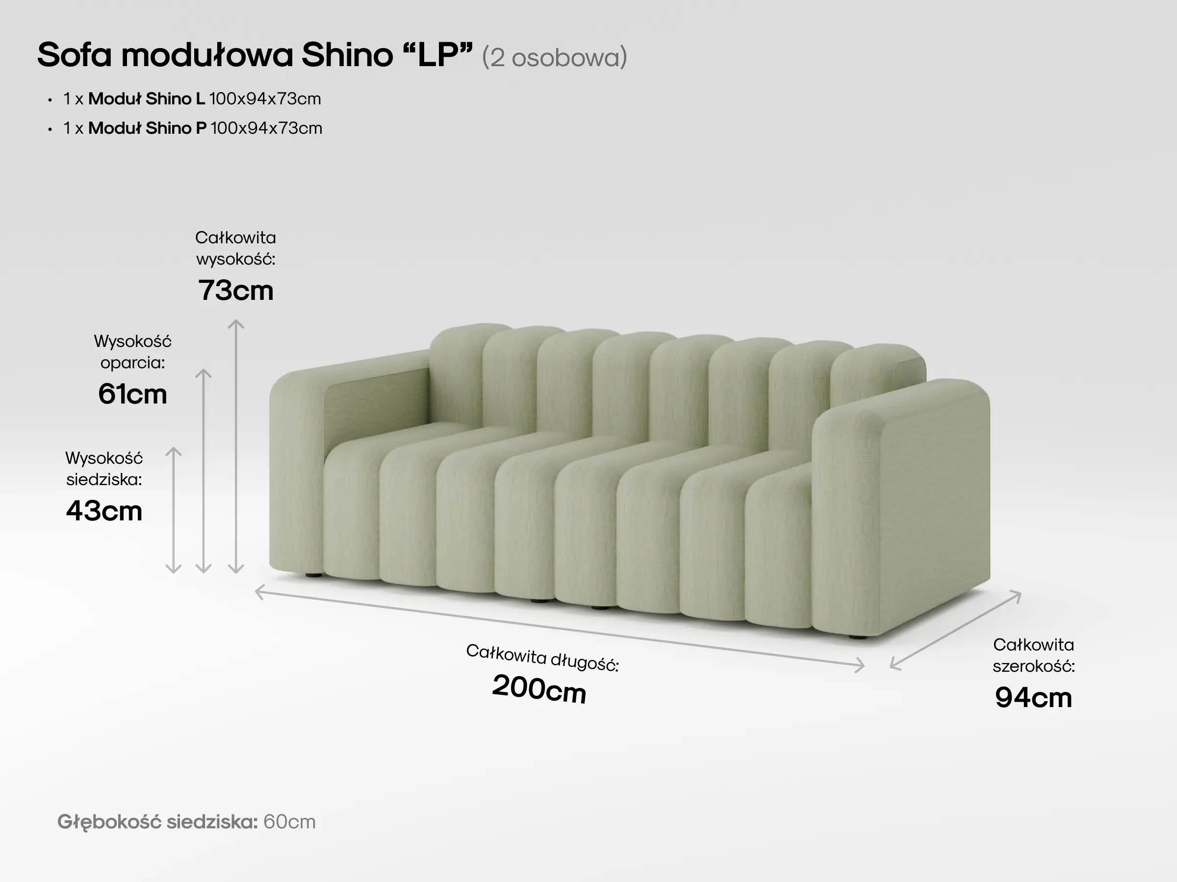 Modułowa sofa Shino w aranżacji salonu