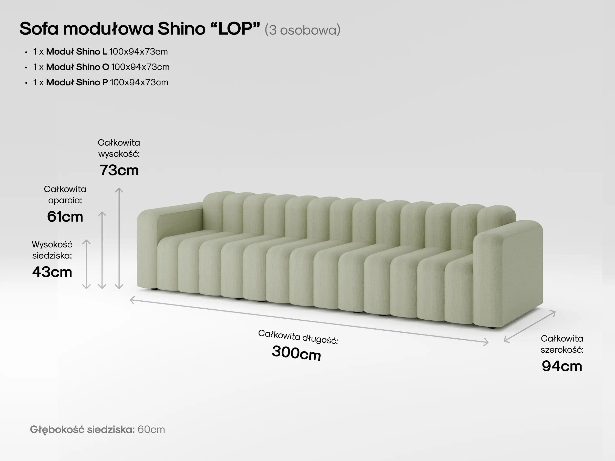 Modułowa sofa Shino w nowoczesnym salonie