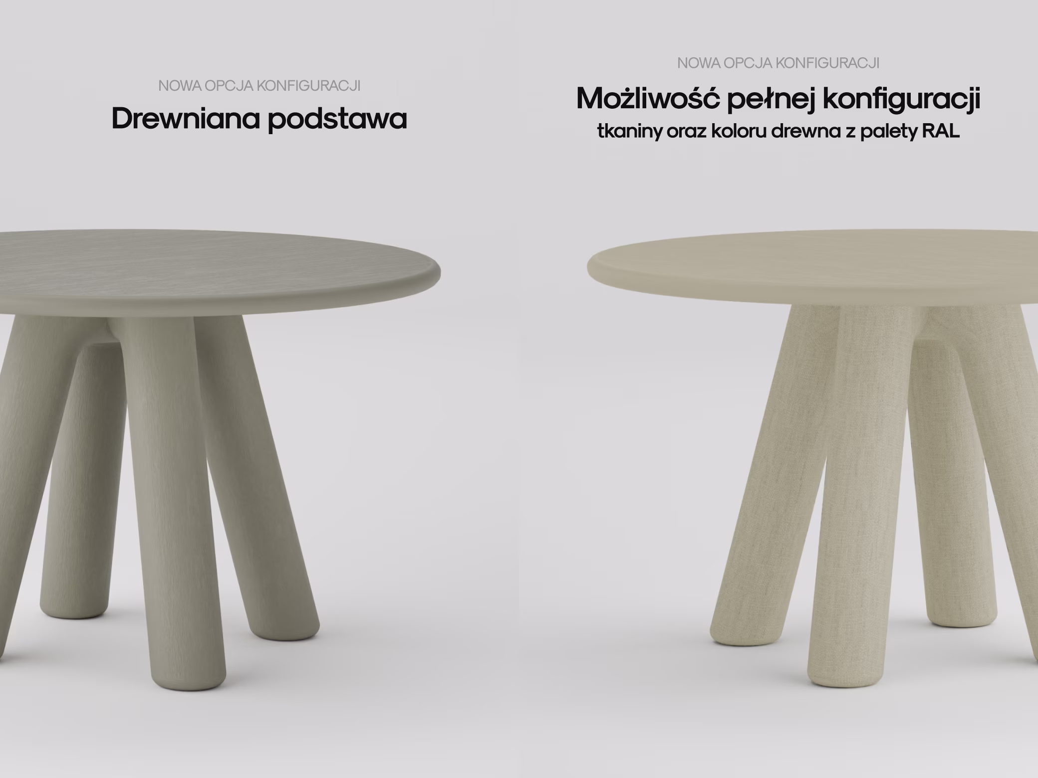 Okrągły dębowy stół Nathalie w nowoczesnej jadalni