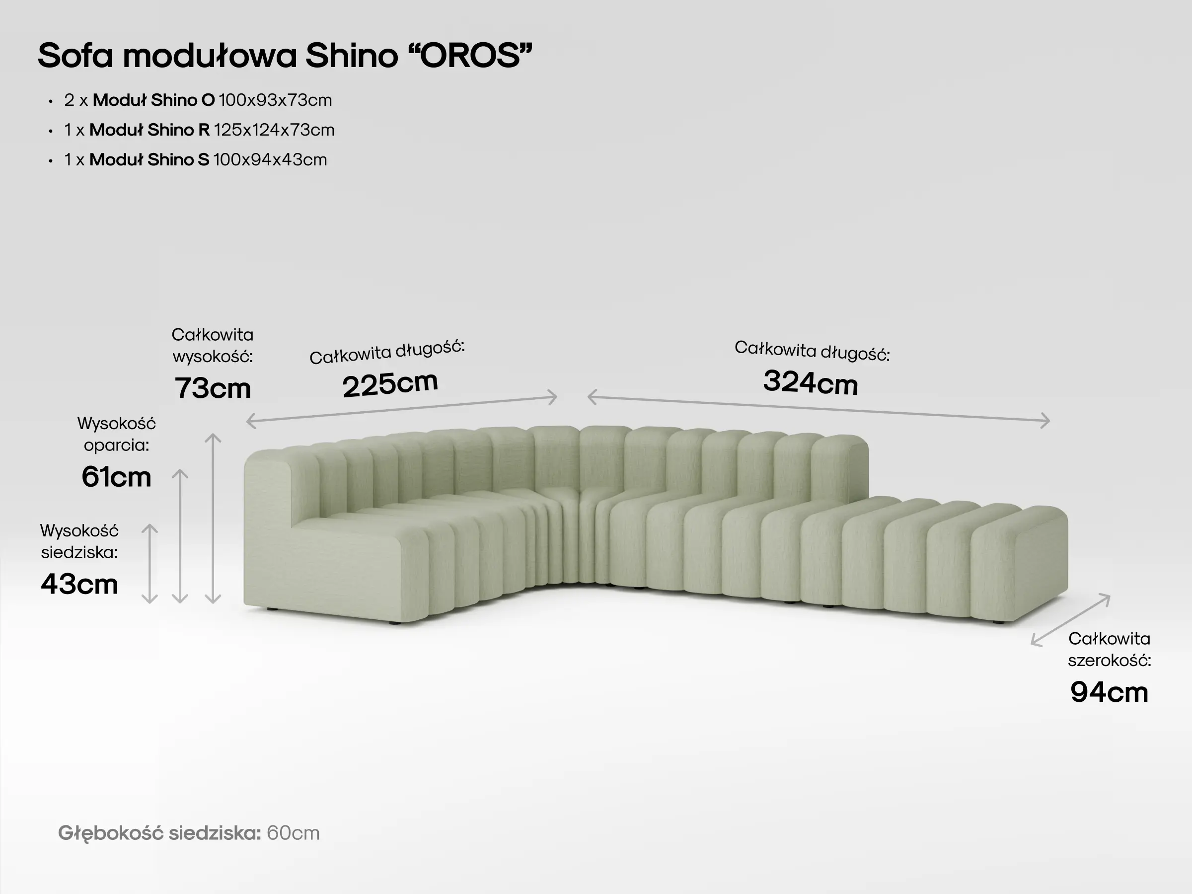 Modułowa sofa Shino w przytulnym salonie