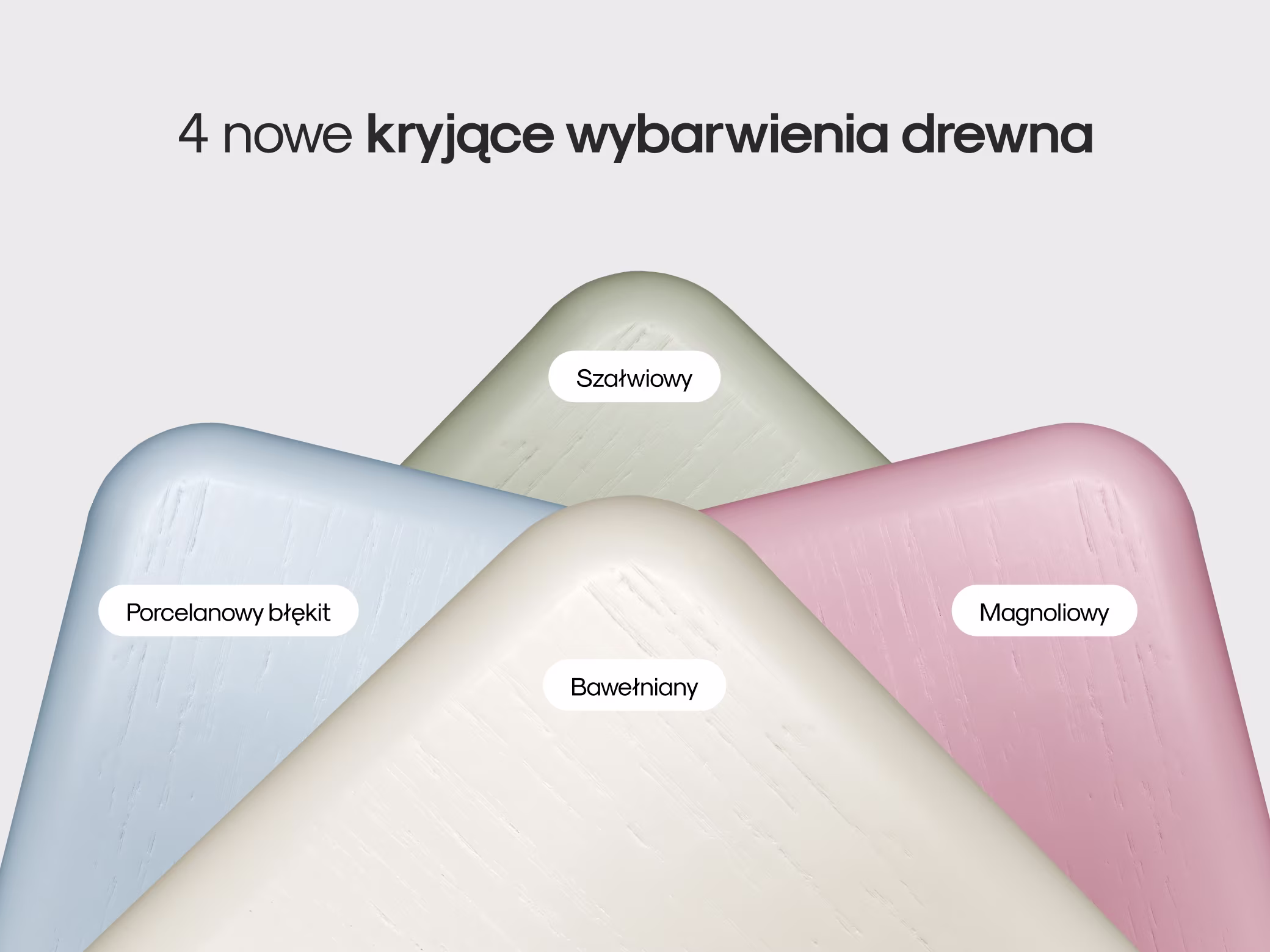 Cztery nowe kryjące wybarwienia drewna Tabell: szałwiowy, porcelanowy błękit, bawełniany i magnoliowy