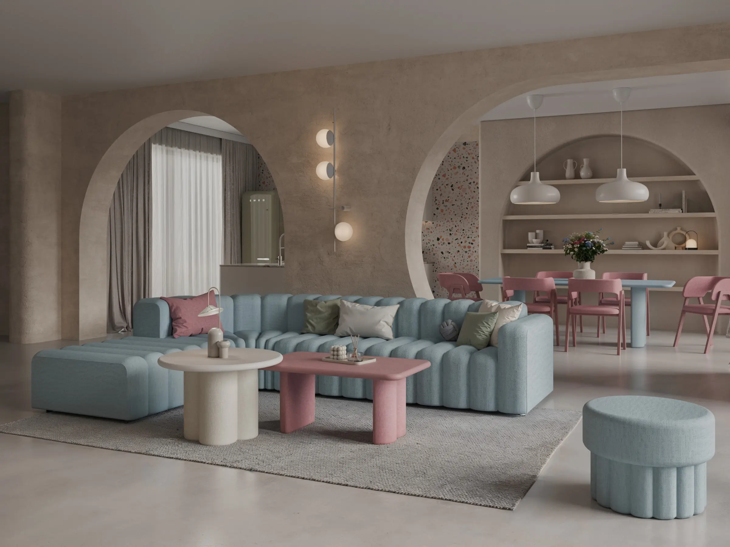 Modułowa sofa Shino w nowoczesnym salonie