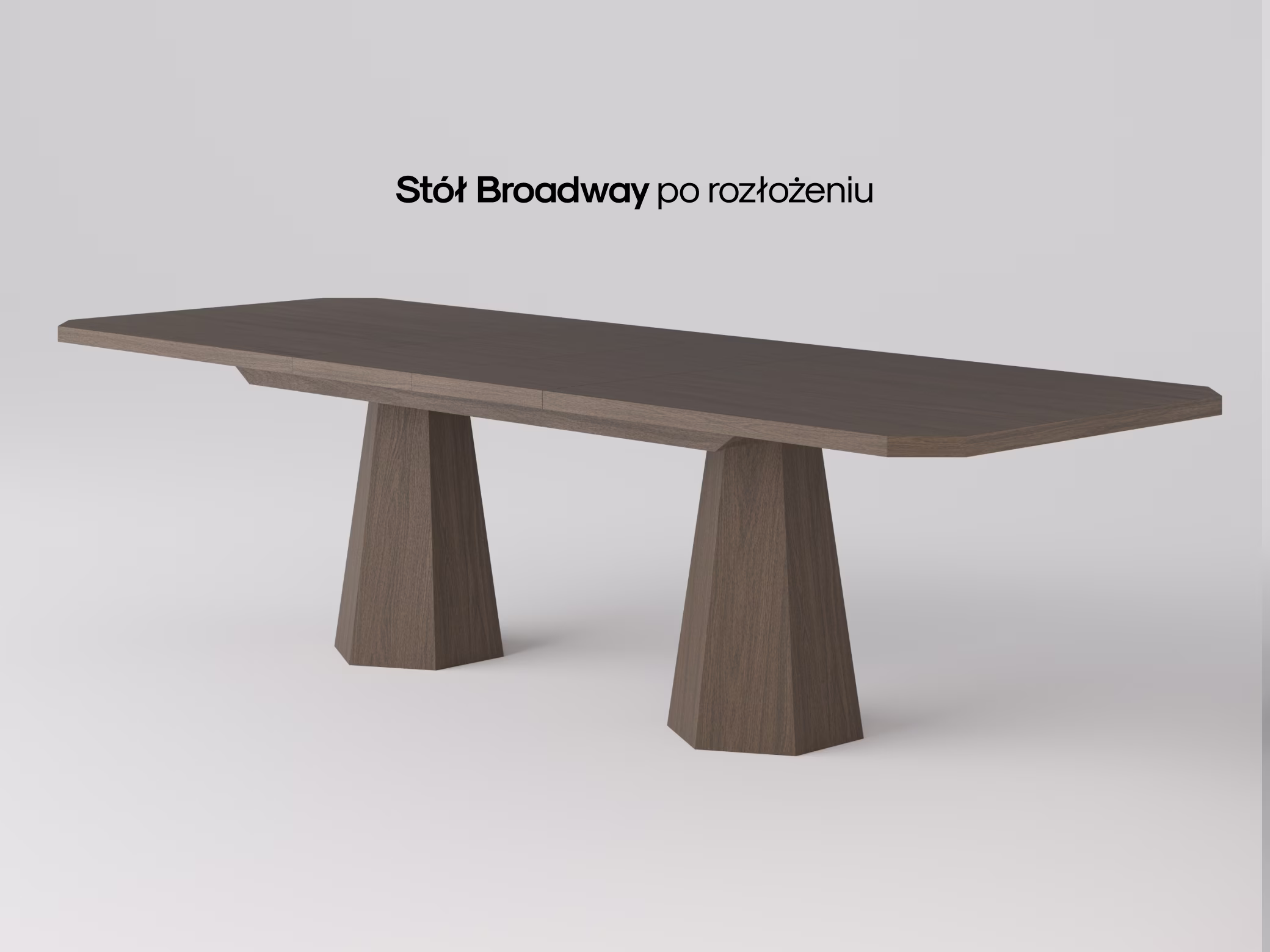 Prostokątny dębowy stół Broadway w jasnej jadalni