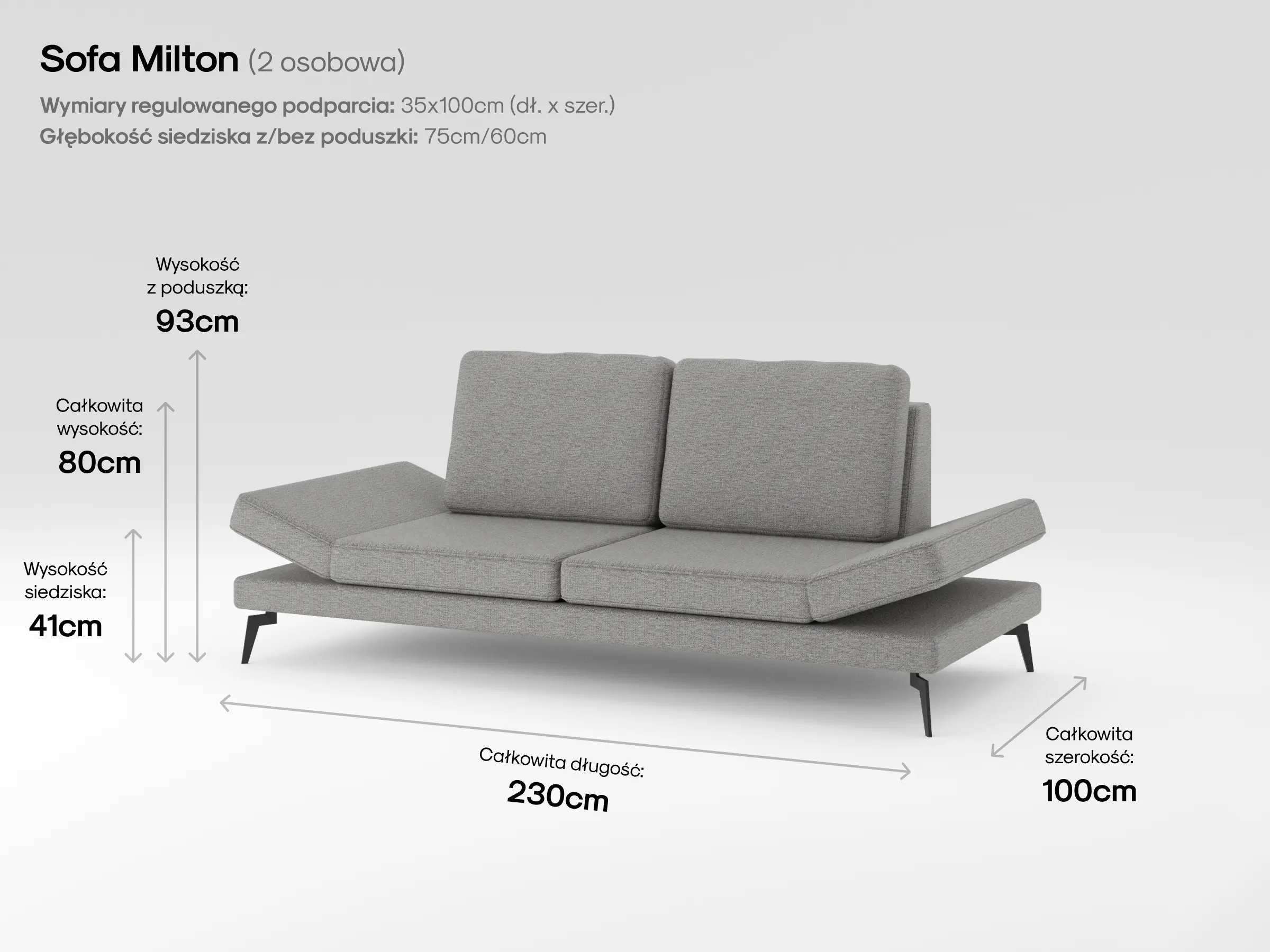 Modułowa sofa Milton w zaaranżowanym salonie