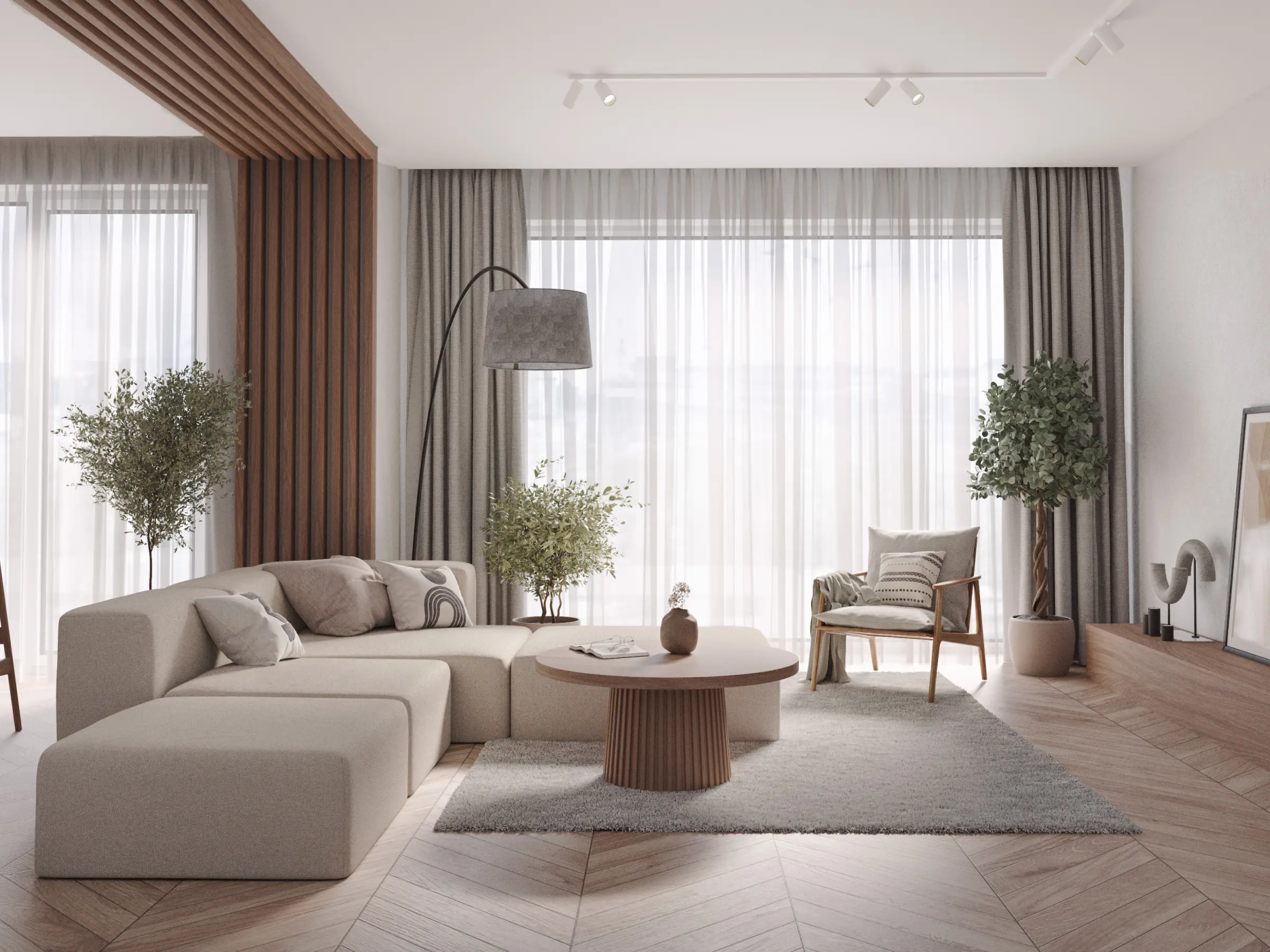 Modułowa sofa Douz w zaaranżowanym salonie