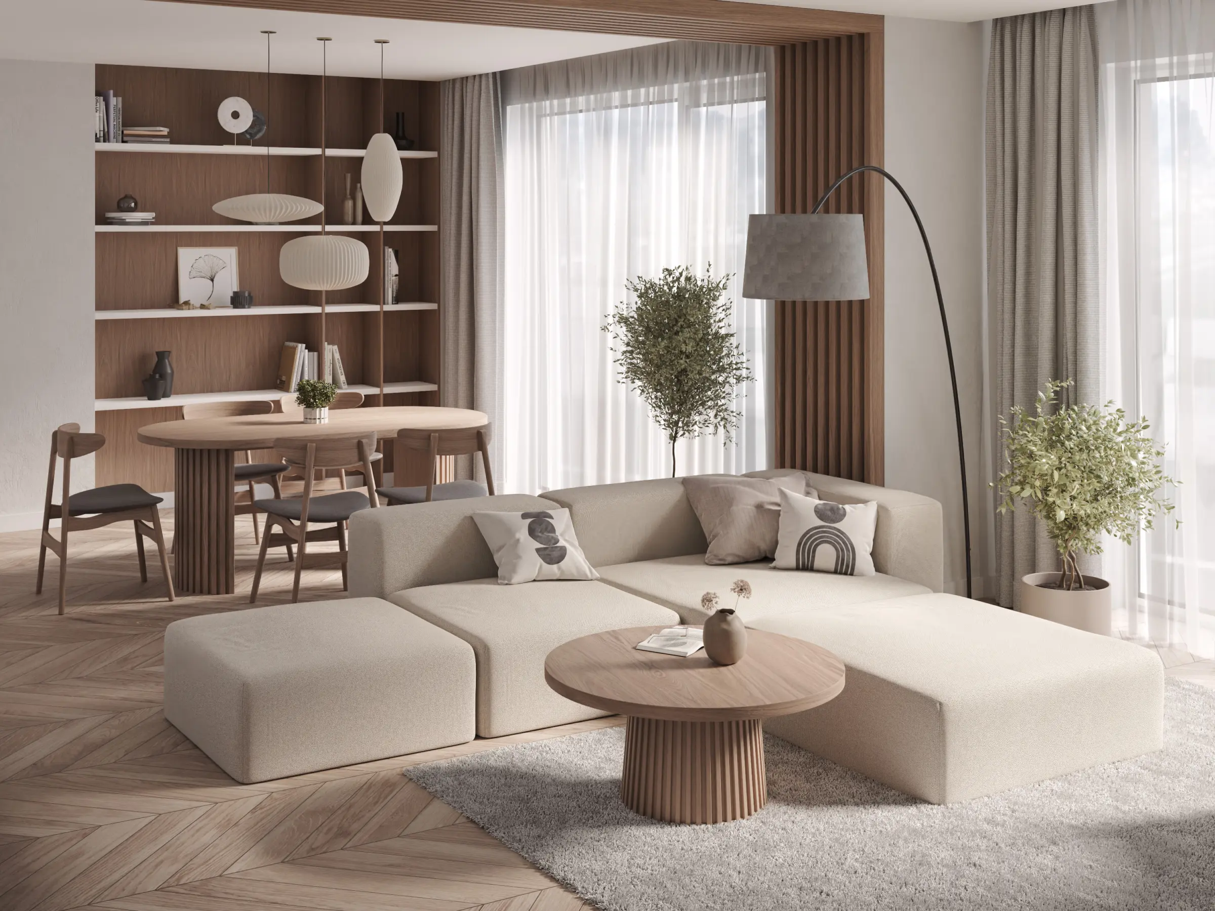 Modułowa sofa Douz w nowoczesnym salonie