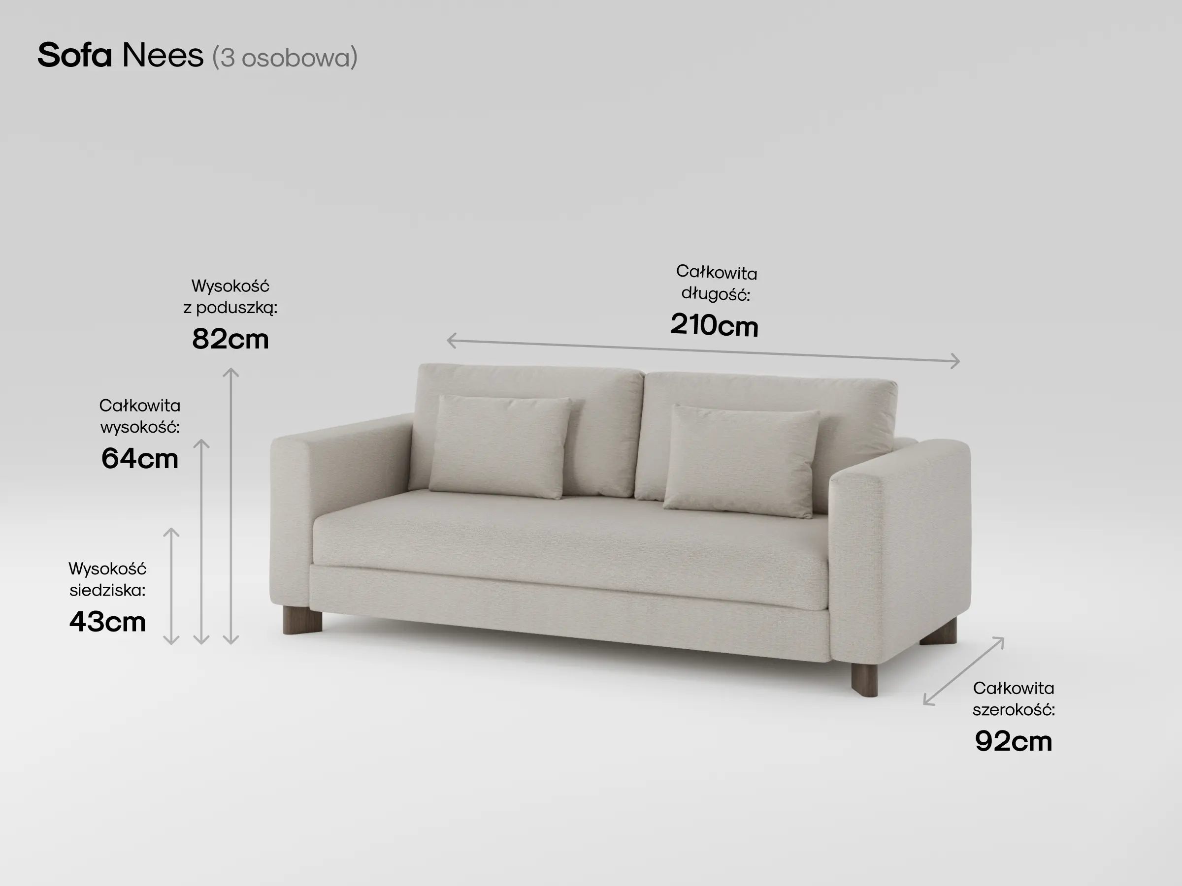 Sofa Nees w przytulnym salonie