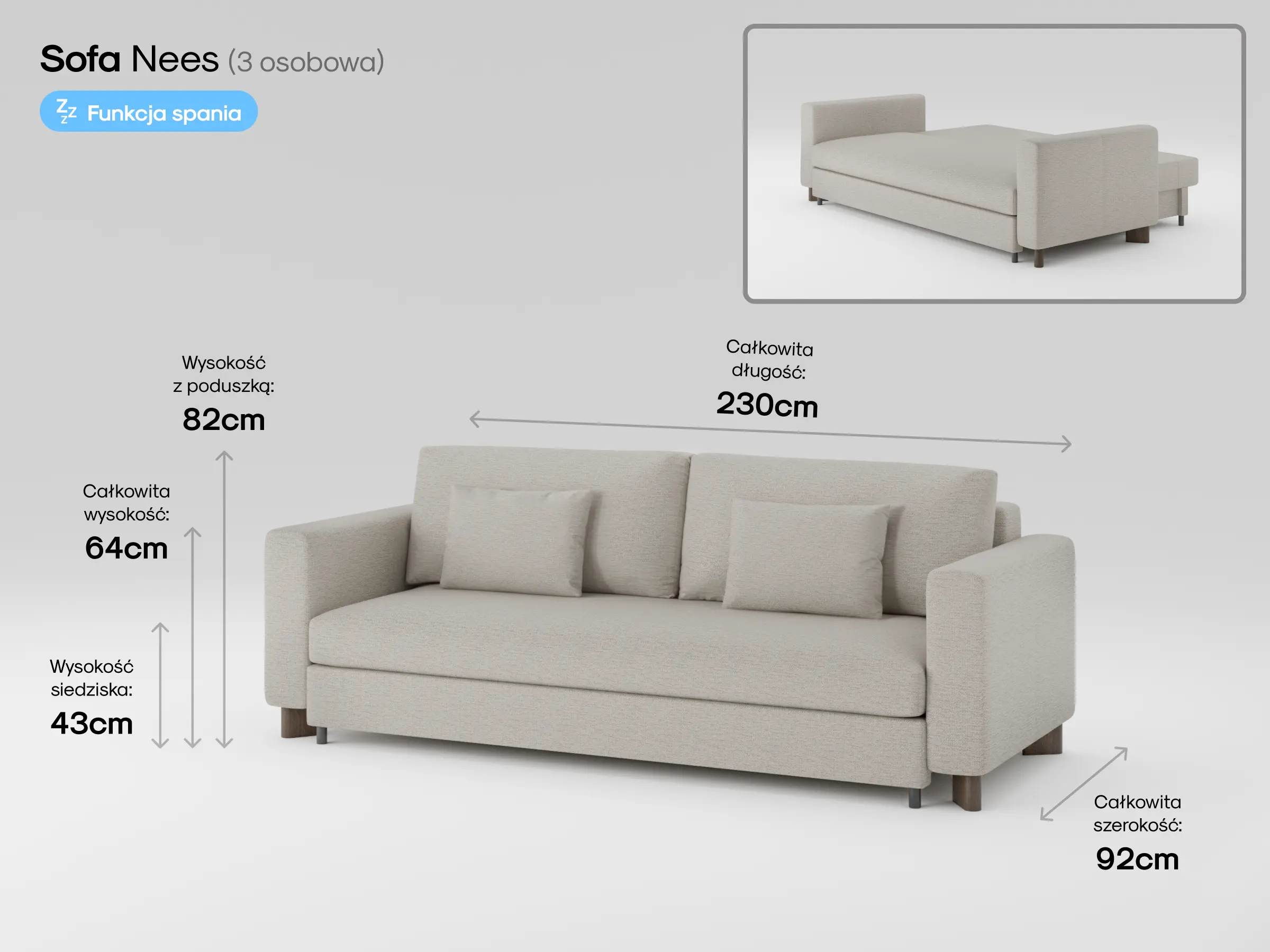 Sofa Nees w salonie w naturalnym stylu