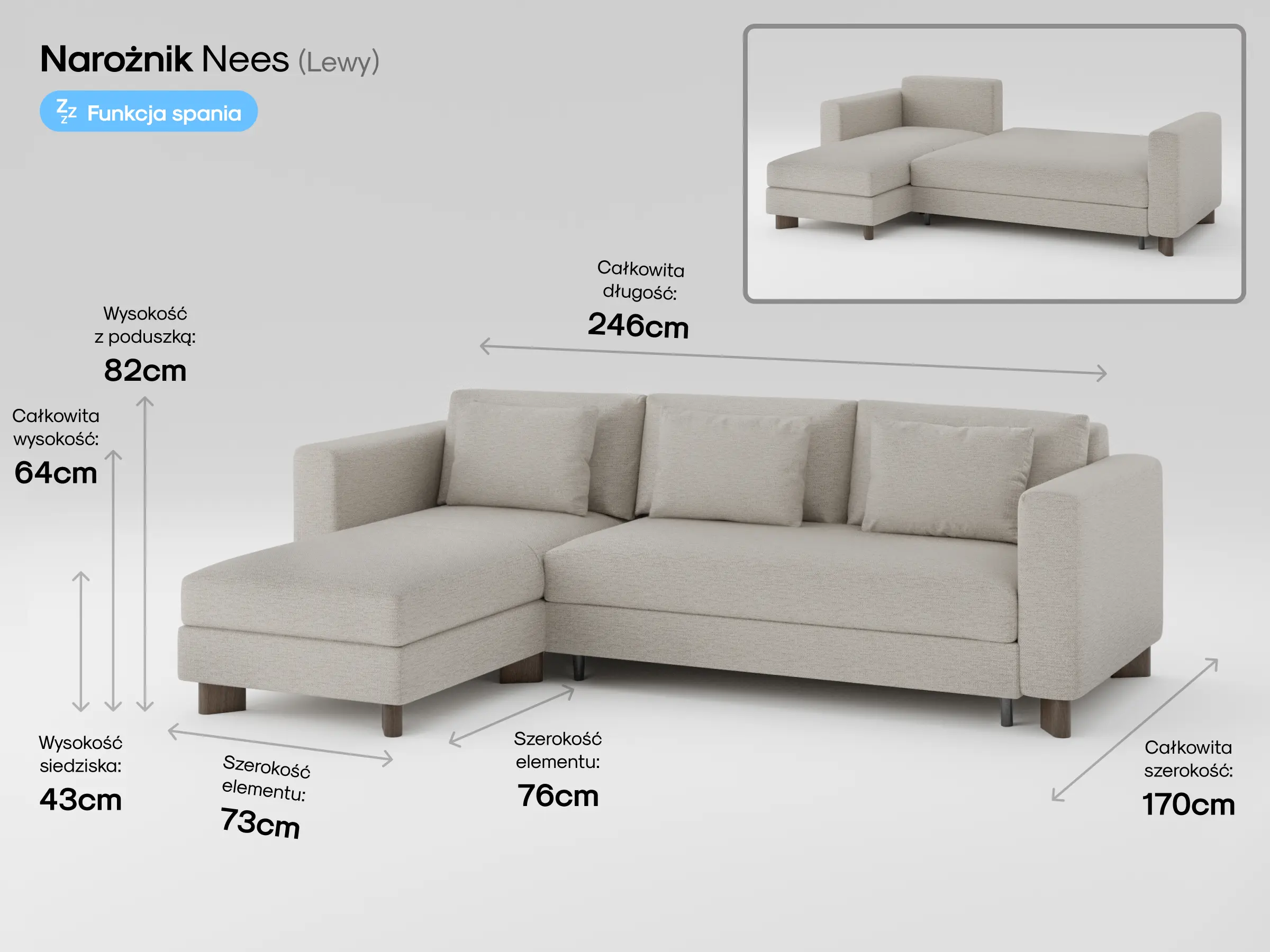 Sofa Nees w zaaranżowanym salonie