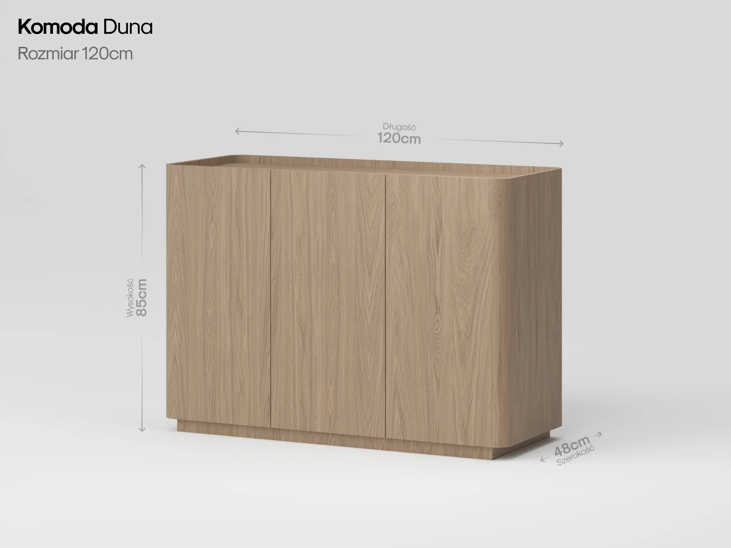 Wymiary komody Duna w rozmiarze 120 cm