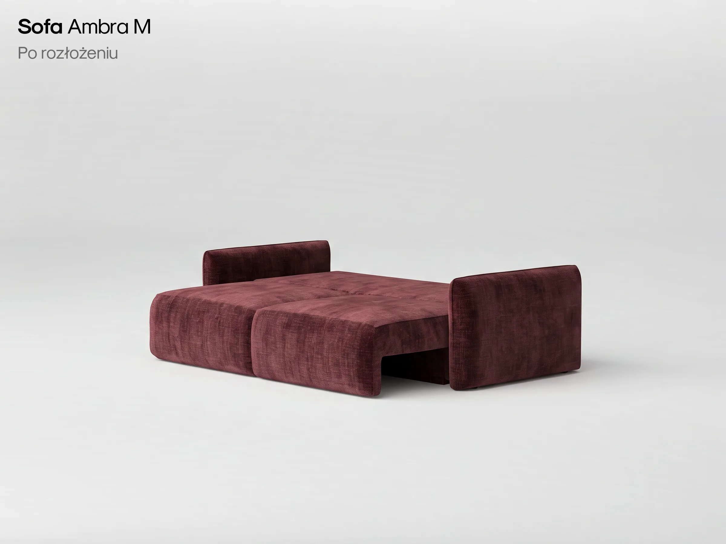 Sofa Ambra M po rozłożeniu do spania
