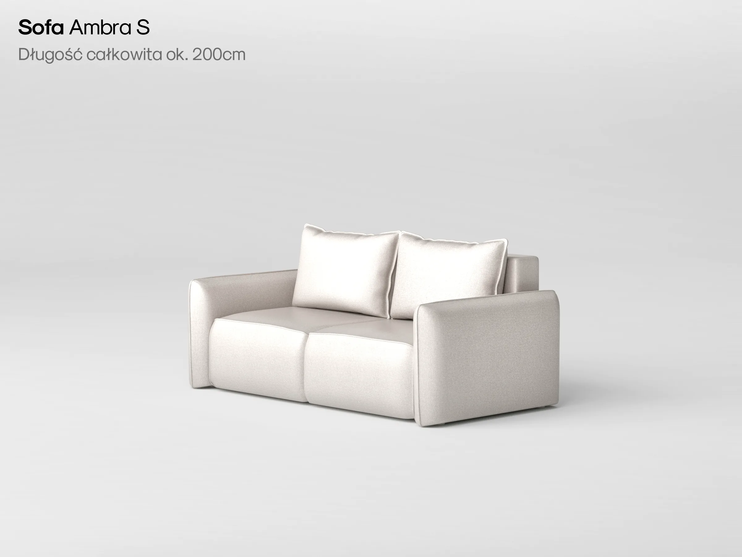 Sofa Ambra S w jasnej tkaninie