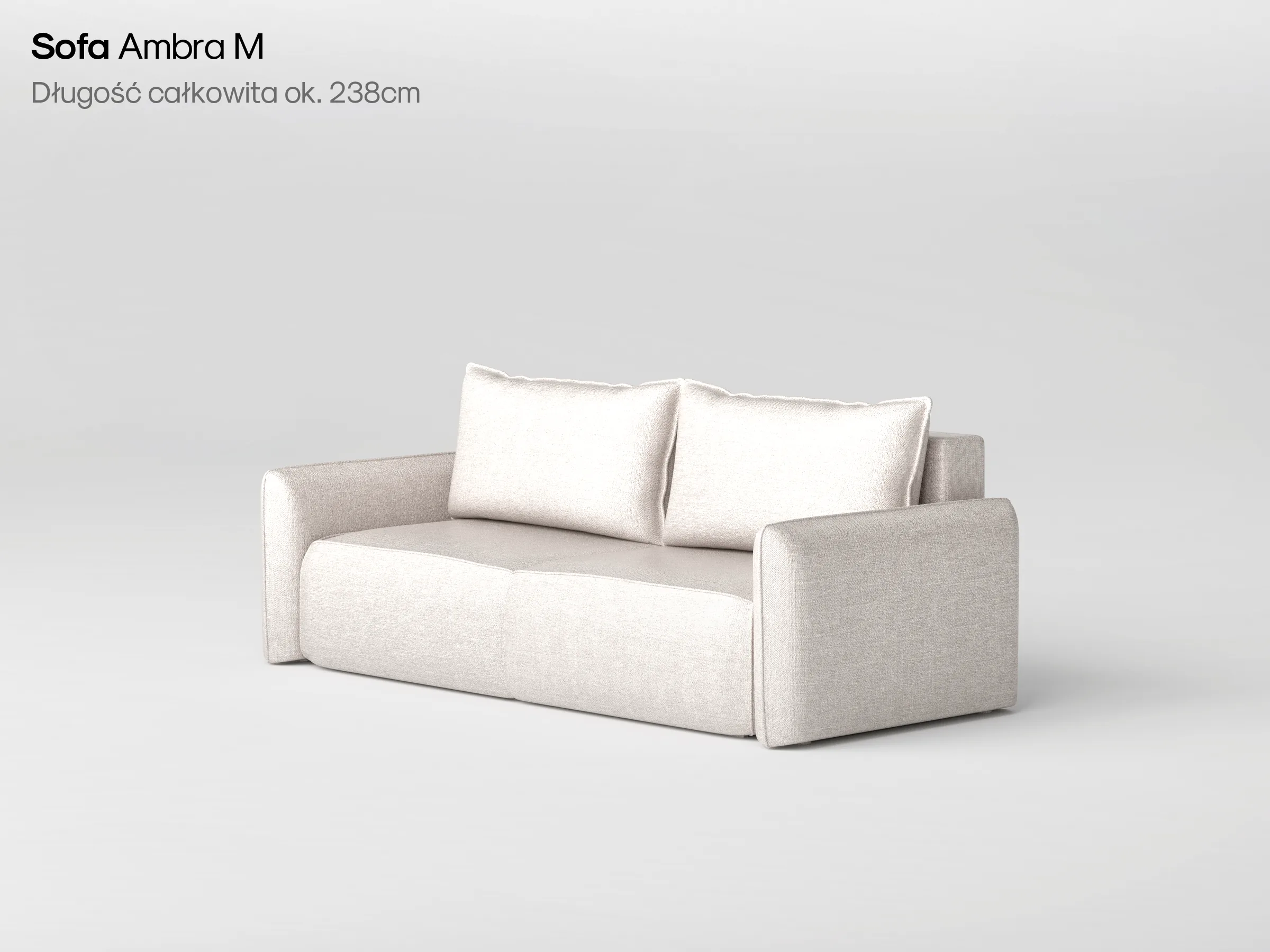 Sofa Ambra M w jasnej tkaninie