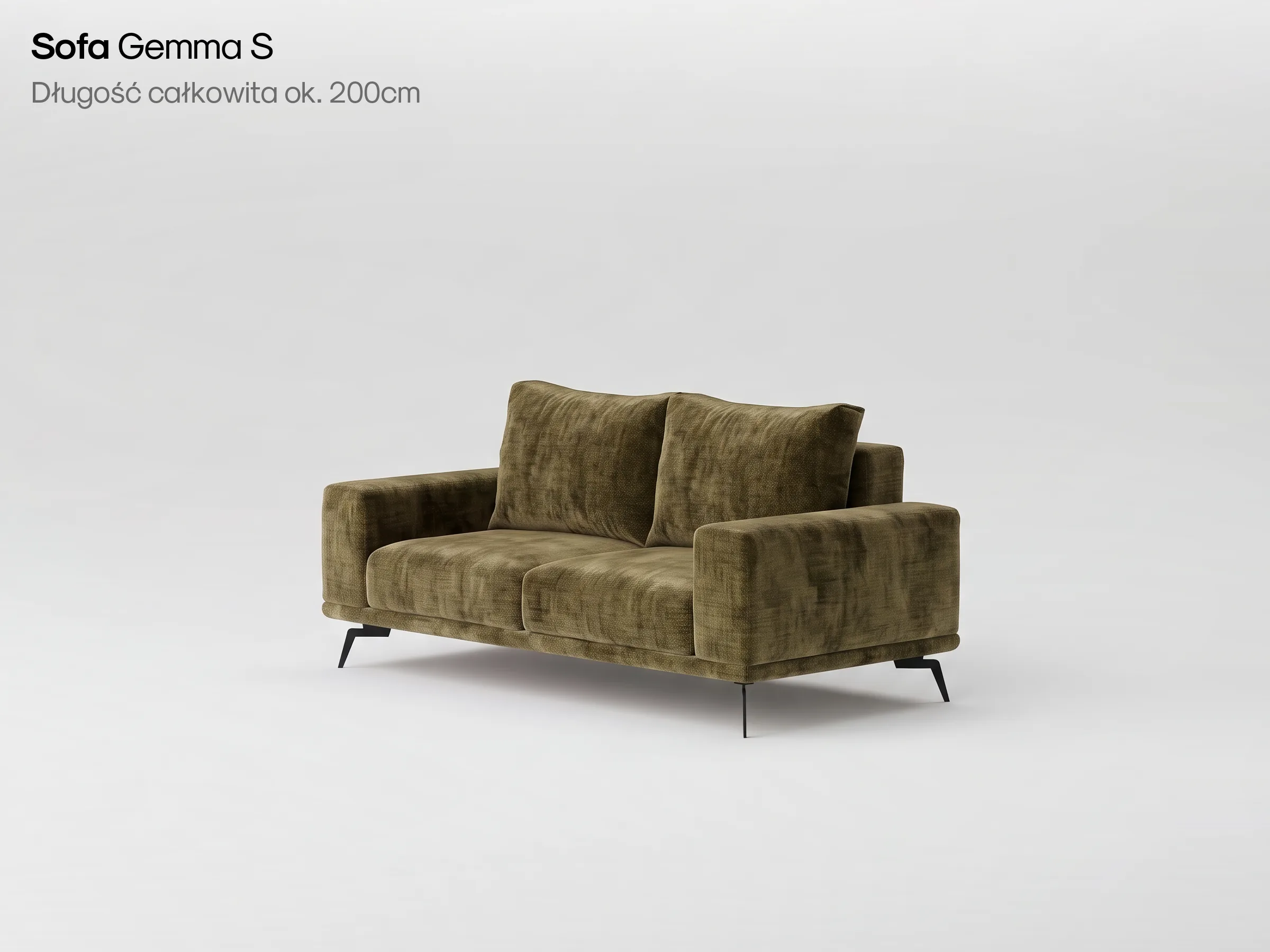 Sofa Gemma S w zielonej tkaninie