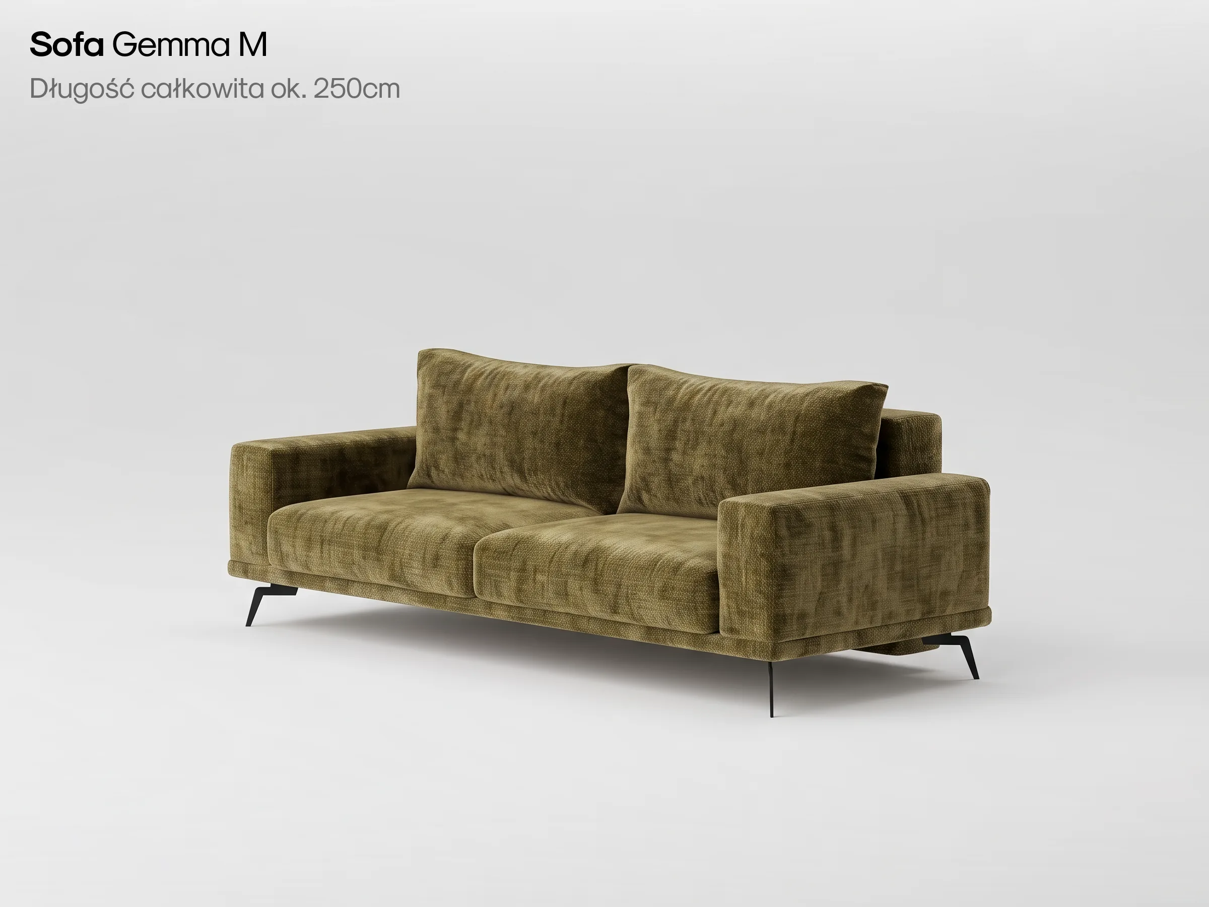 Sofa Gemma M w zielonej tkaninie