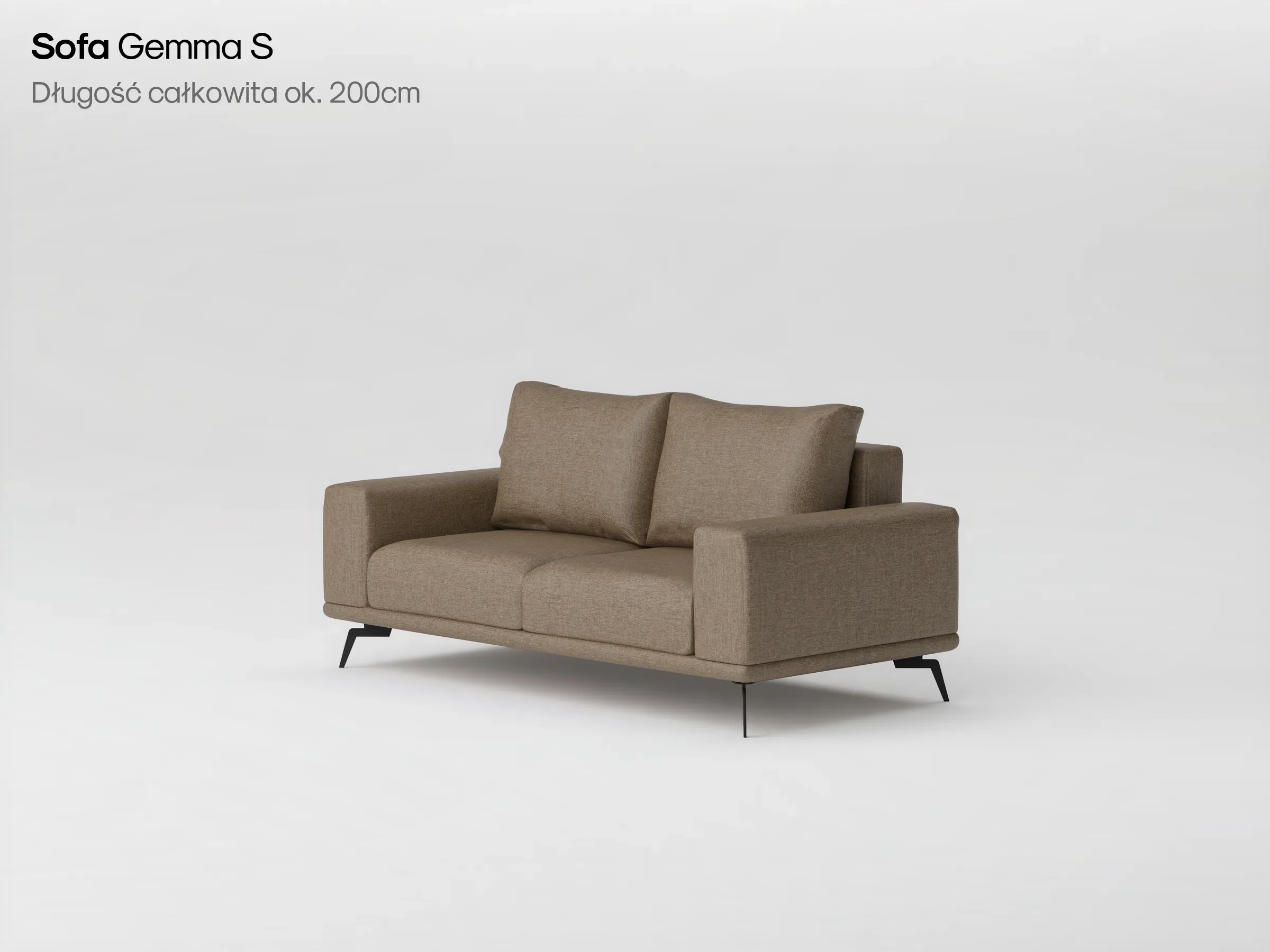 Sofa Gemma S w brązowej tkaninie