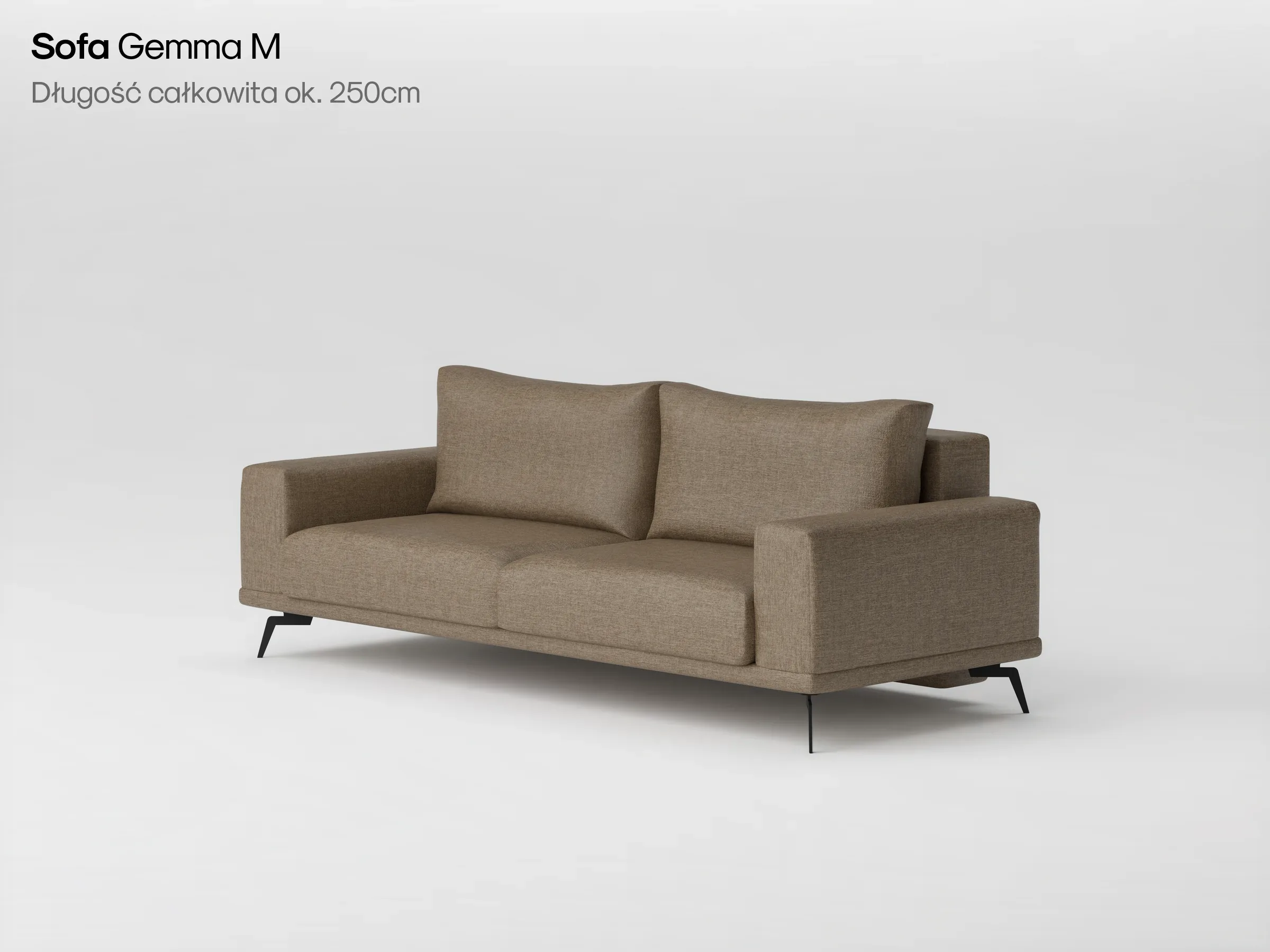 Sofa Gemma M w brązowej tkaninie