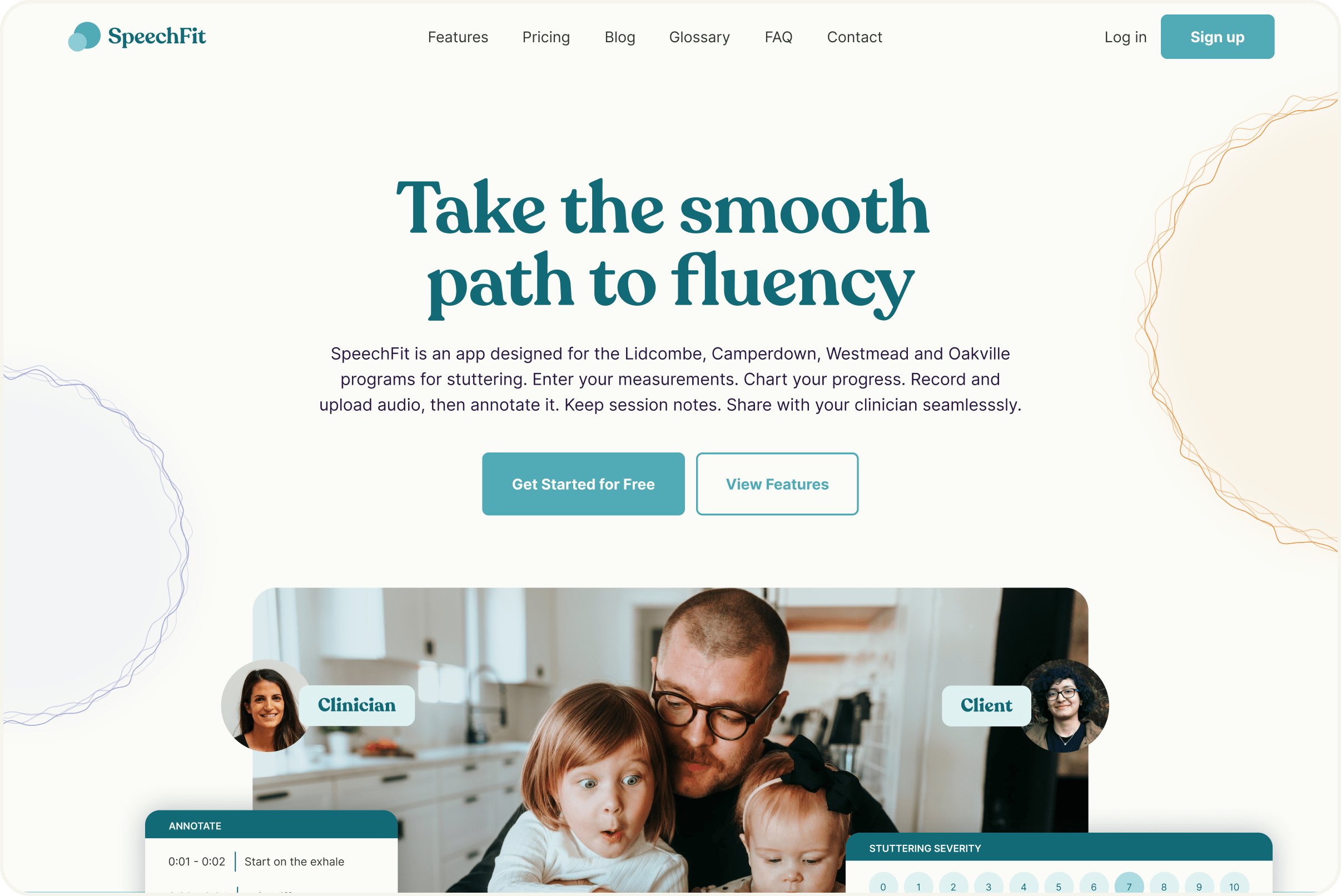 Website voor SpeechFit, een app voor spraaktherapie