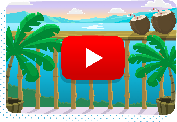 Kodable Typing — tropical island scene with play button