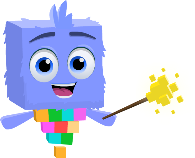 Wizard character with magic wand